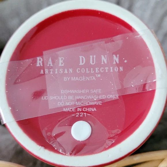Other Rae Dunn Red White and Booze Ceramic Travel Mug NIB Size ONE SIZE - 5 Thumbnail