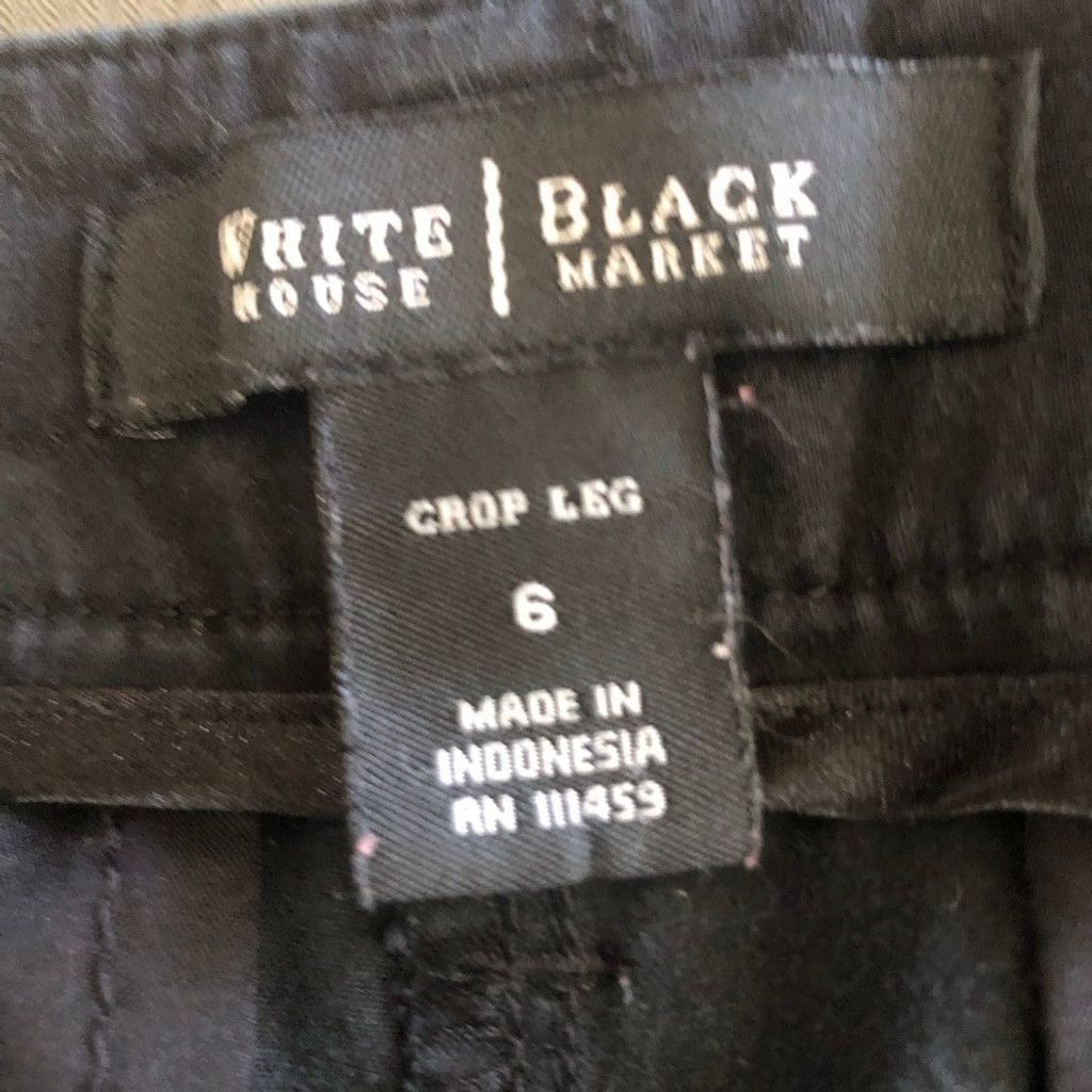 White House Black Market White House Pants Skinny Cropped Mid-Rise Stretch Black sz 6 Size 28" / US 6 / IT 42 - 8 Thumbnail