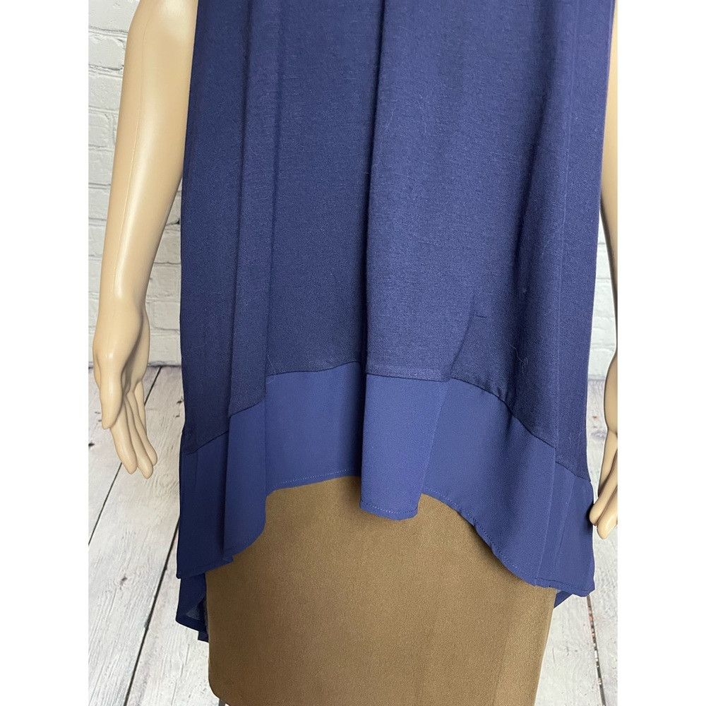 Other Avec Hi Low Blue Rayon Sleeveless Top Tunic Size M Size M / US 6-8 / IT 42-44 - 5 Thumbnail