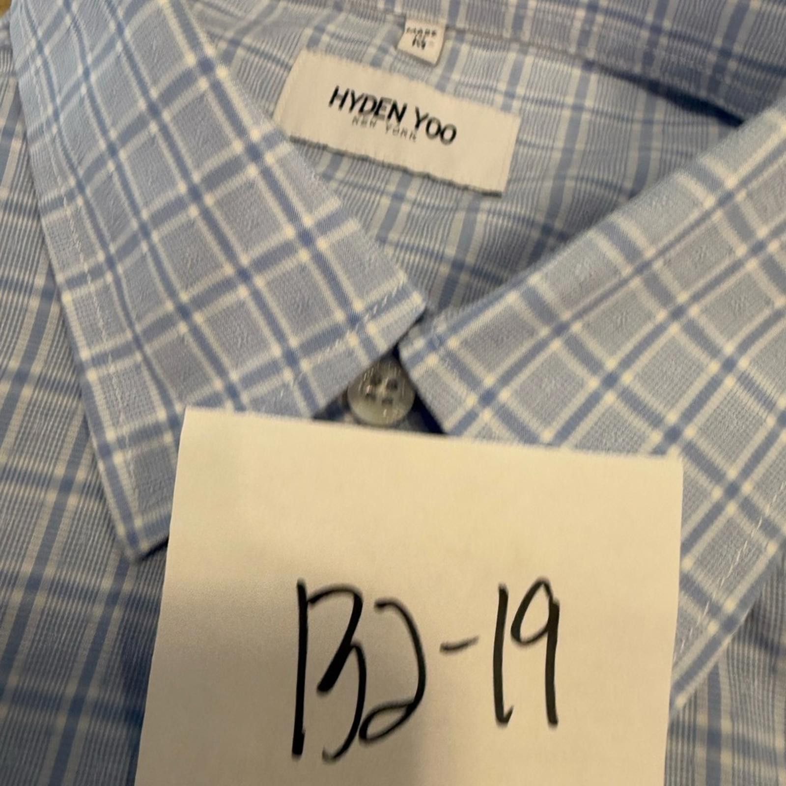 Other Hyden Yoo blue & white plaid long sleeve button up SZ M Size US M / EU 48-50 / 2 - 10 Thumbnail