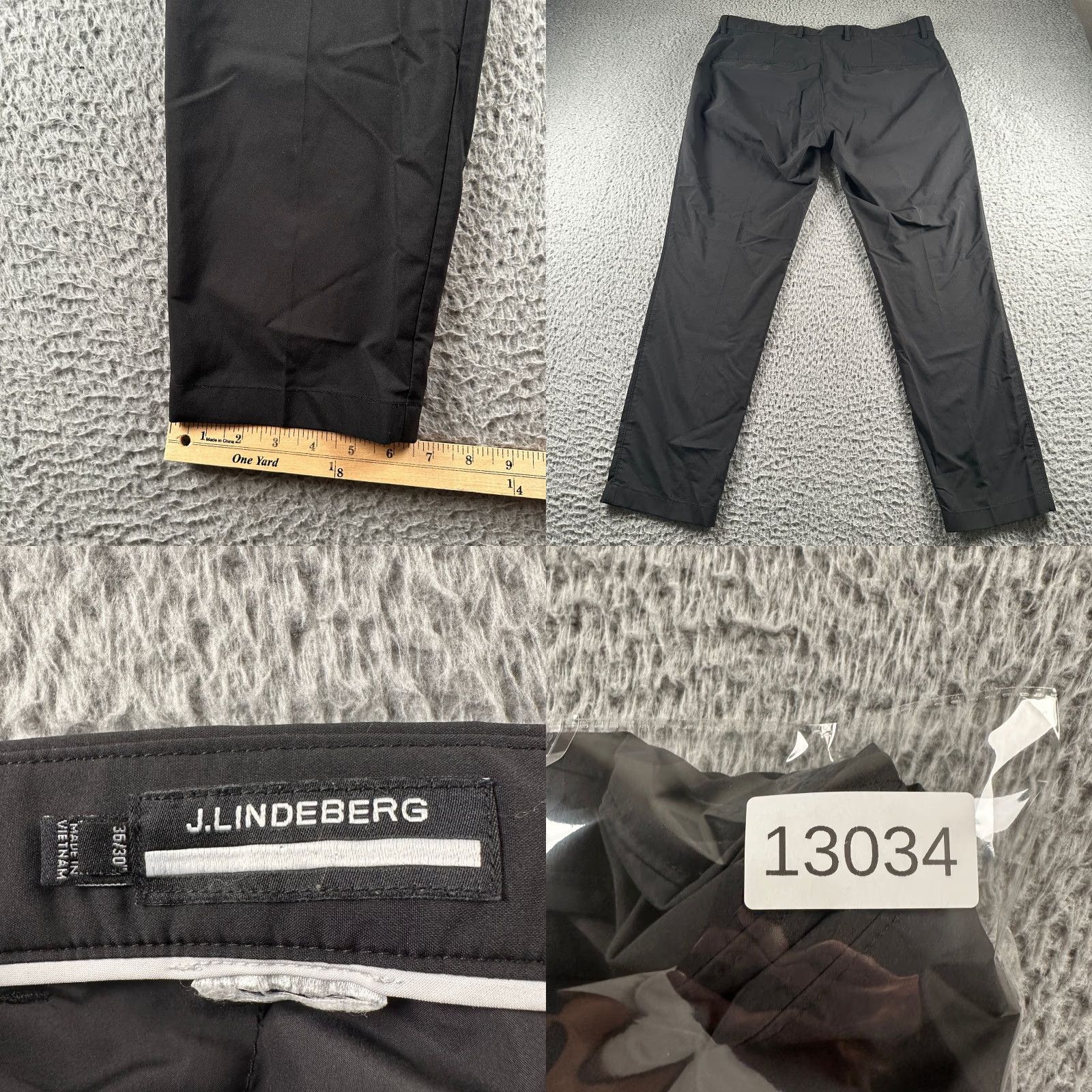 J.Lindeberg J.Lindeberg Pants Mens 36x30 Black Slim Stretch Tech Chino Golf Performance Size US 36 / EU 52 - 8 Thumbnail