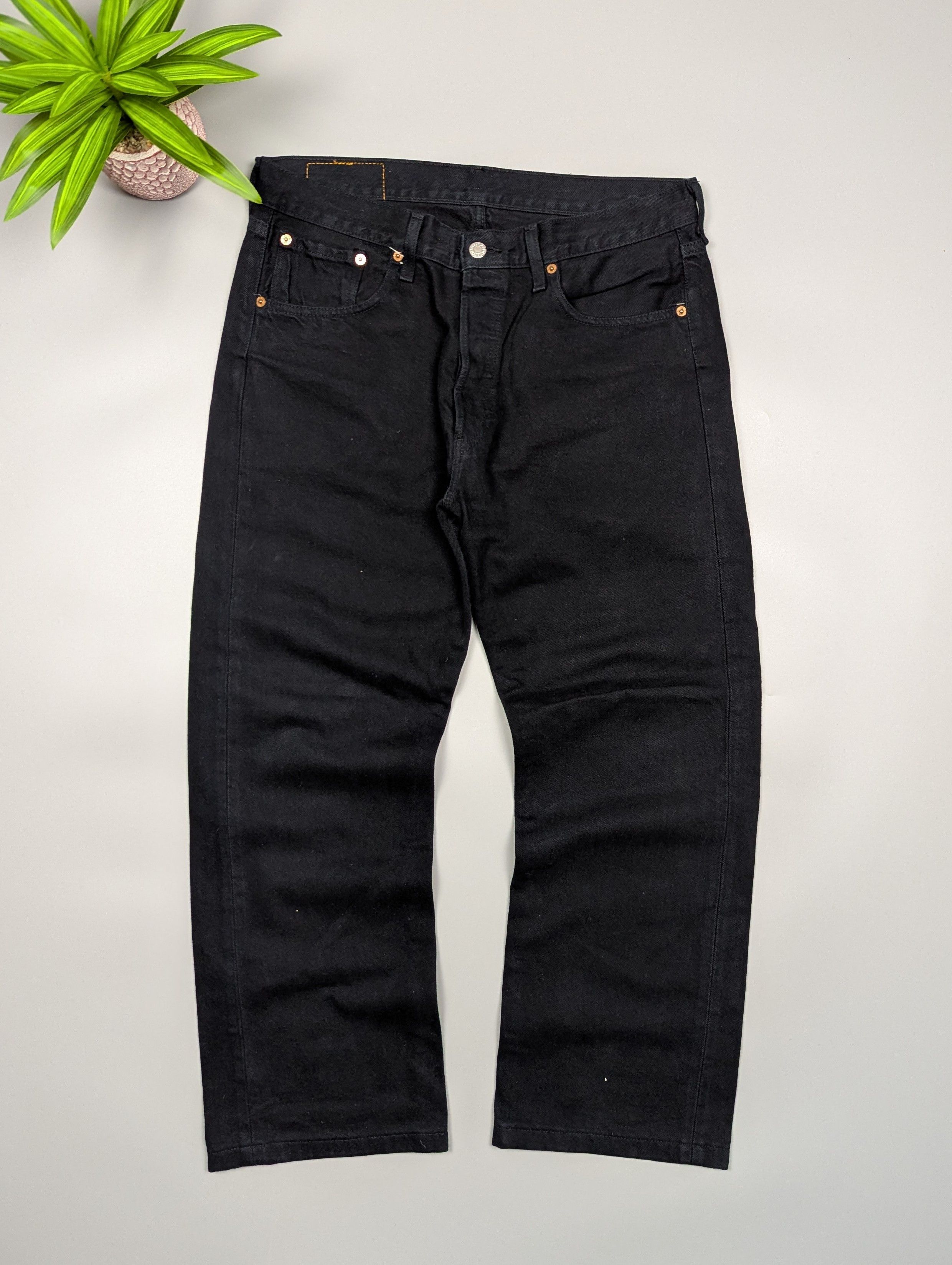 Levi's Levi's 501 Vintage Men's Black Straight Loose Fit Jeans Size US 33 - 1 Thumbnail