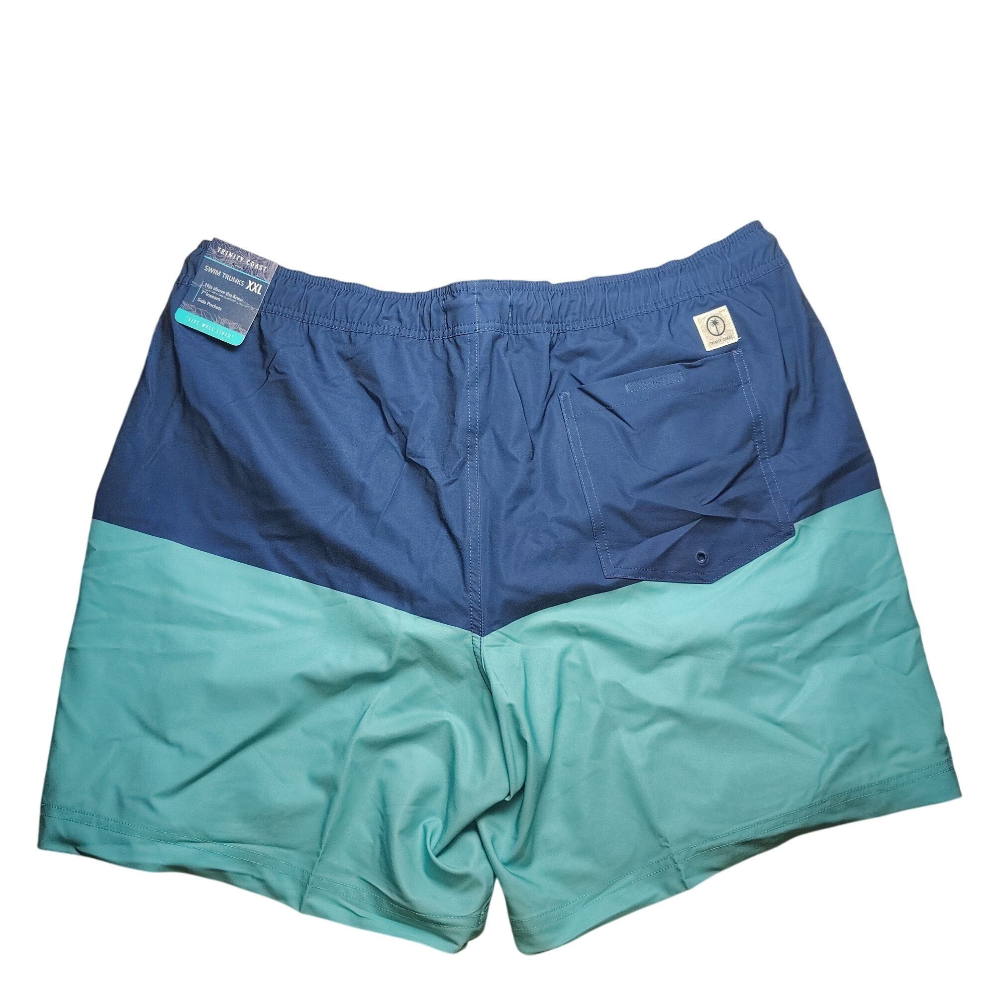 Other Trinity Coast Mens XXL Blue and Aqua Color Block Swim Trunks Size US 44 / EU 60 - 2 Thumbnail