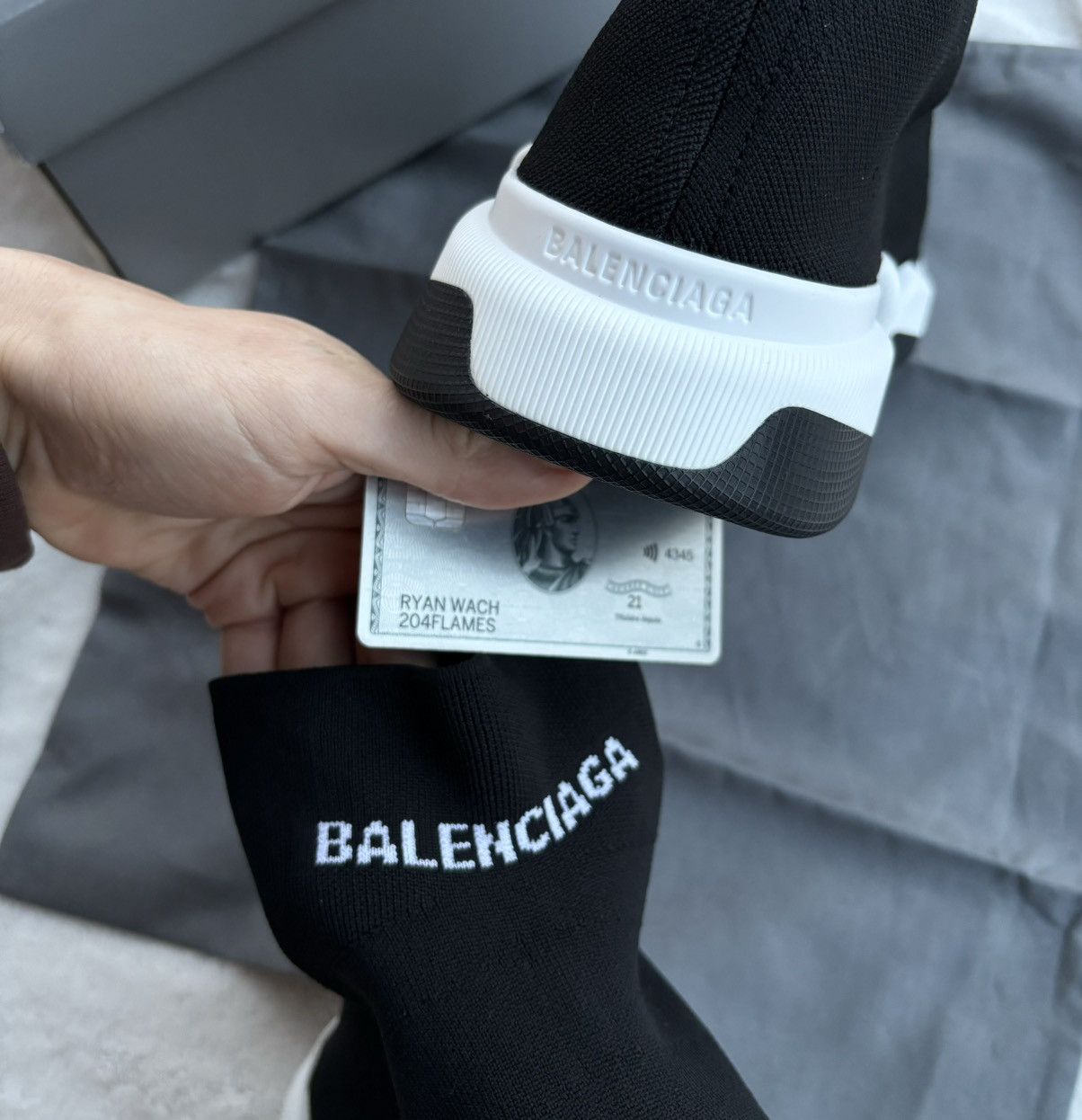 Balenciaga Balenciaga Black Front Logo Speed Runners Size US 12 / EU 45 - 2 Thumbnail