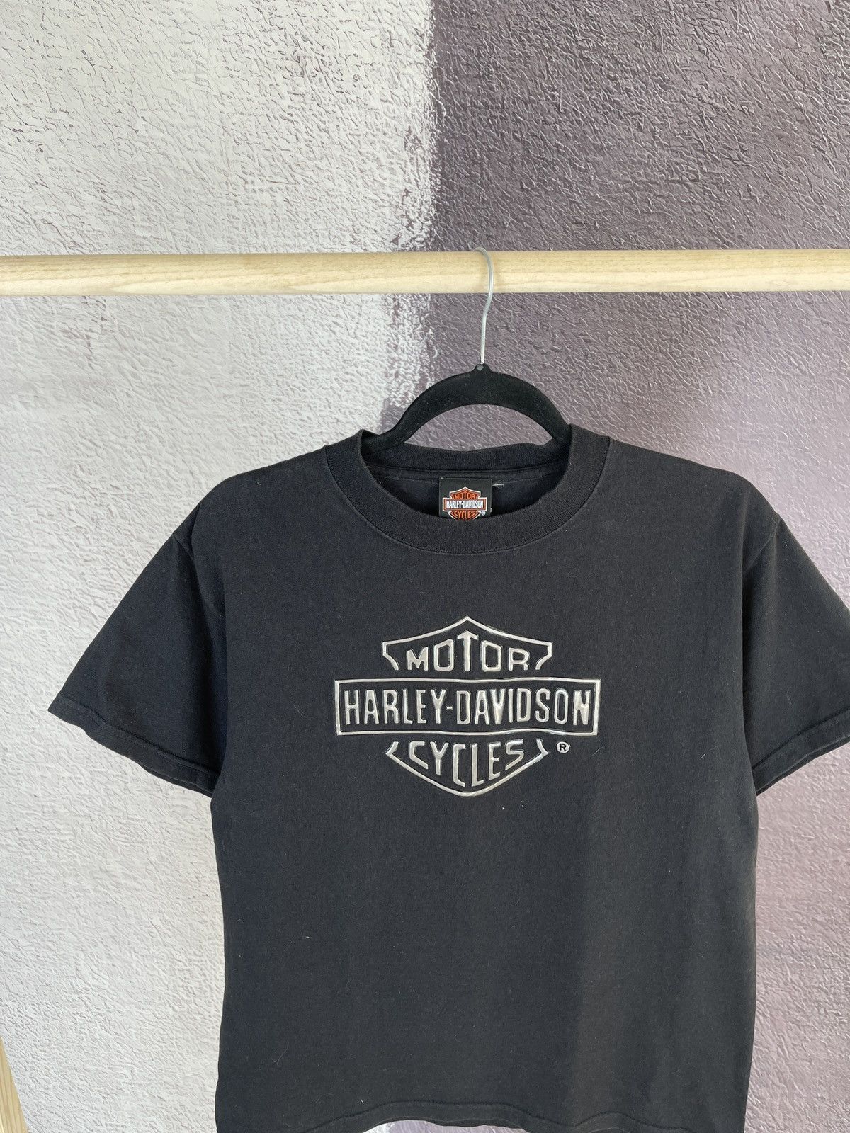 Harley Davidson × Vintage Harley-Davidson vintage 3D logo black motorcycle tee shirt Size US S / EU 44-46 / 1 - 2 Thumbnail