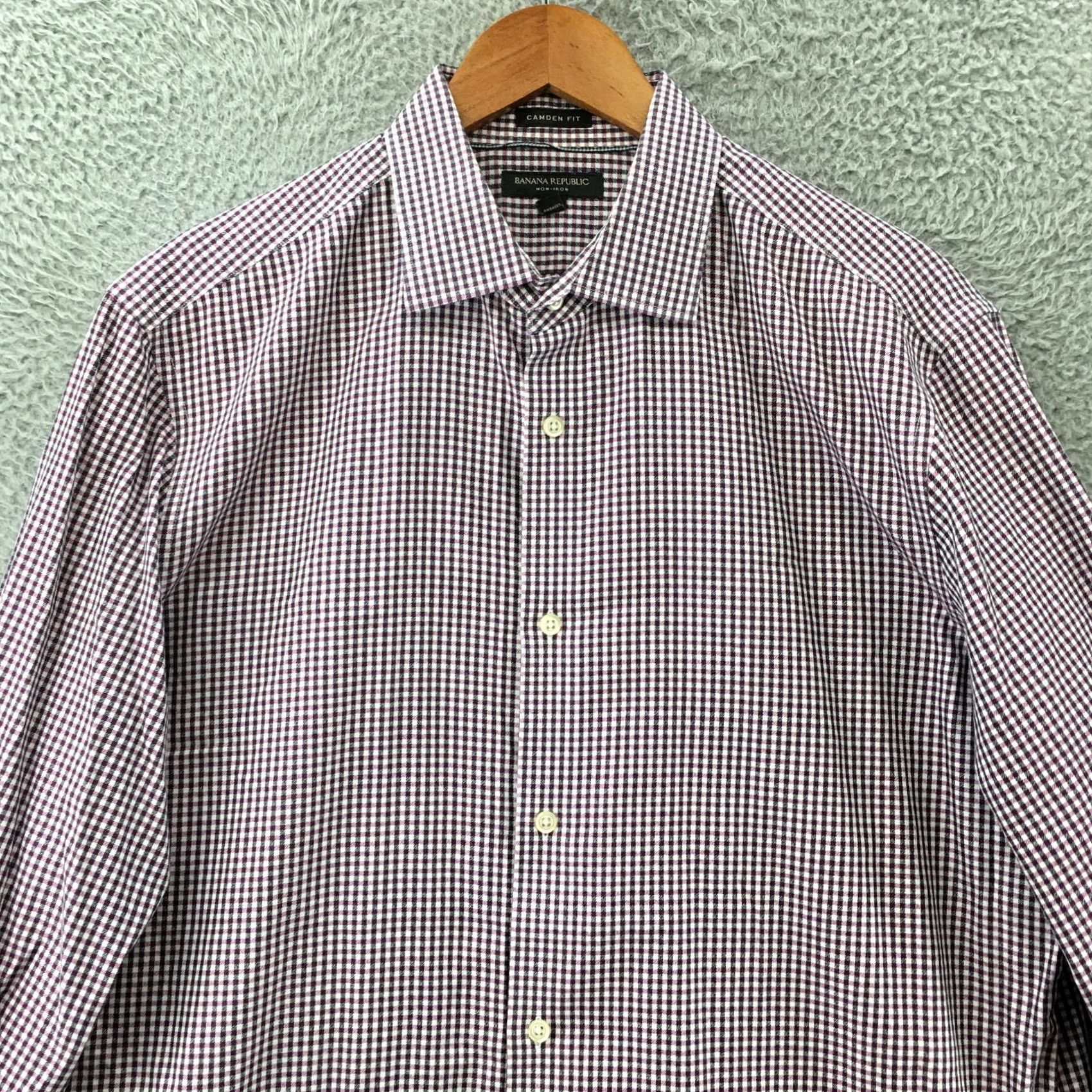 Banana Republic Banana Republic Button-Up Shirt XL Purple Collared Long Sleeve Casual Men Regular Non-Iron Top Size US XL / EU 56 / 4 - 2 Thumbnail