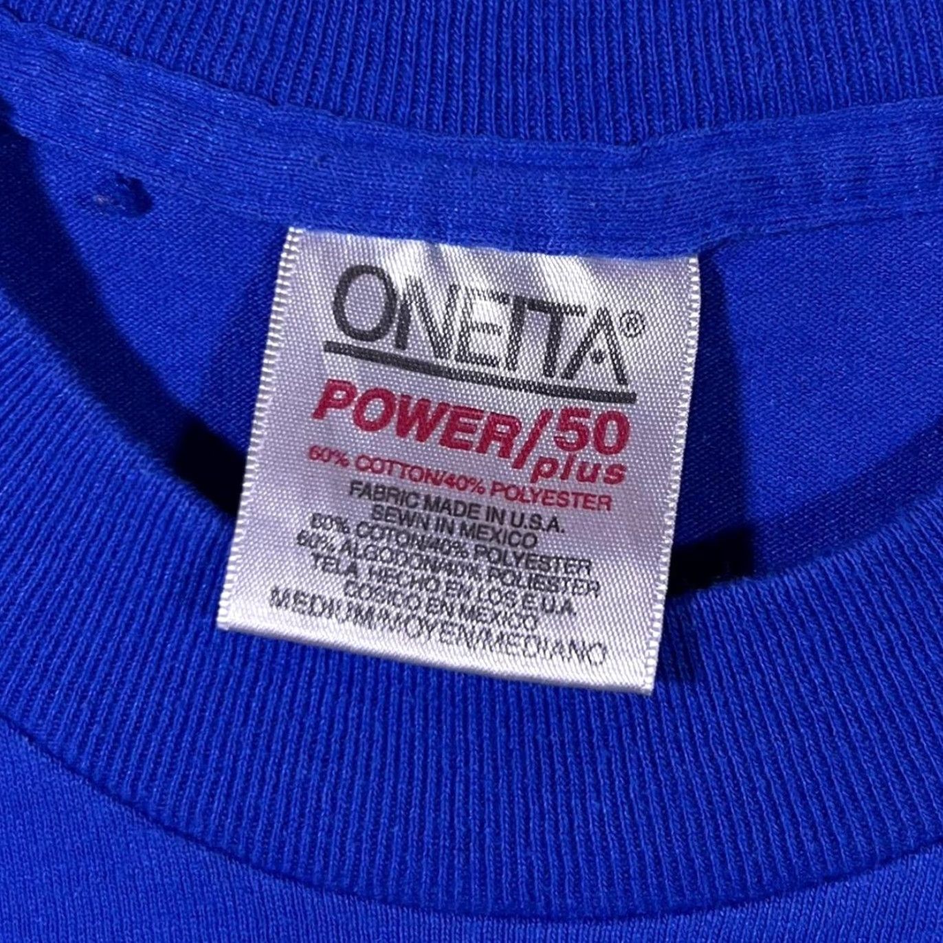 Vintage Vintage Go For The Goal (1996) Oneita T-Shirt Medium Blue Graphic Print Mens Short Sleeve Round Neck United States 1996 Bible School Size US M / EU 48-50 / 2 - 3 Thumbnail