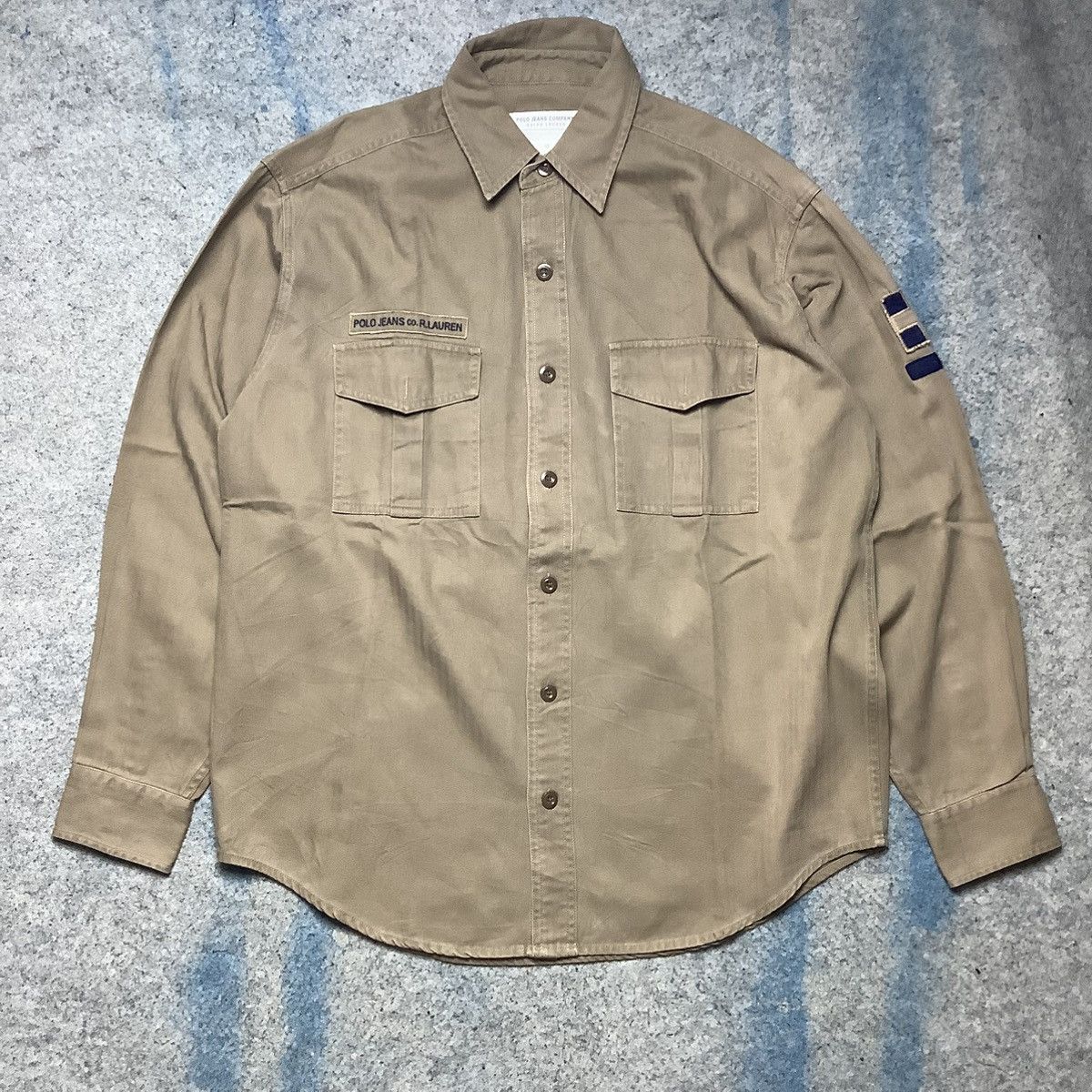 Polo Ralph Lauren × Ralph Lauren × Vintage Vintage Polo Ralph Lauren Military Style Shirt Size US S / EU 44-46 / 1 - 1 Thumbnail