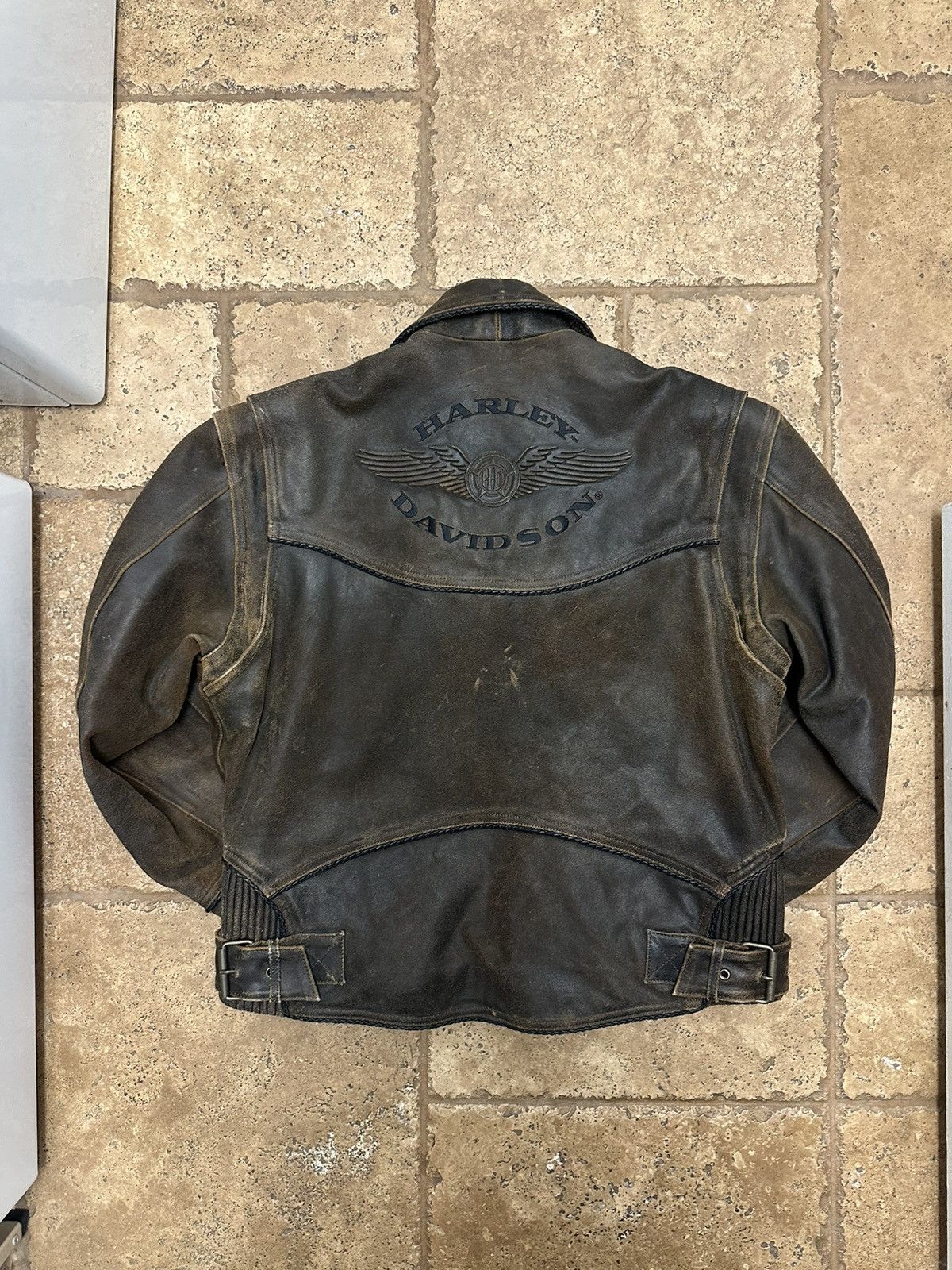 Harley Davidson Harley Davidson Billings Distressed Brown Leather Jacket 90s Size US L / EU 52-54 / 3 - 6 Thumbnail