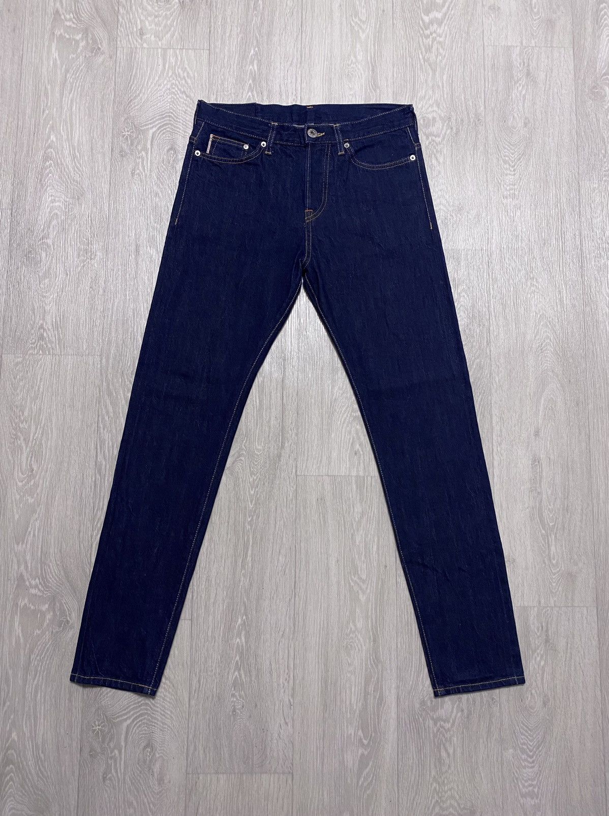 H&M H&M Navy Selvedge Selvage Slim Regular Waist Denim Jeans Size US 29 - 3 Thumbnail