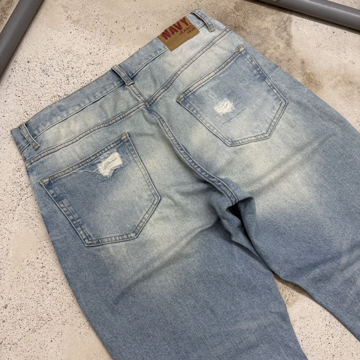 Japanese Brand Navi Distressed Lightwash Denim Pants Size US 33 - 10 Thumbnail