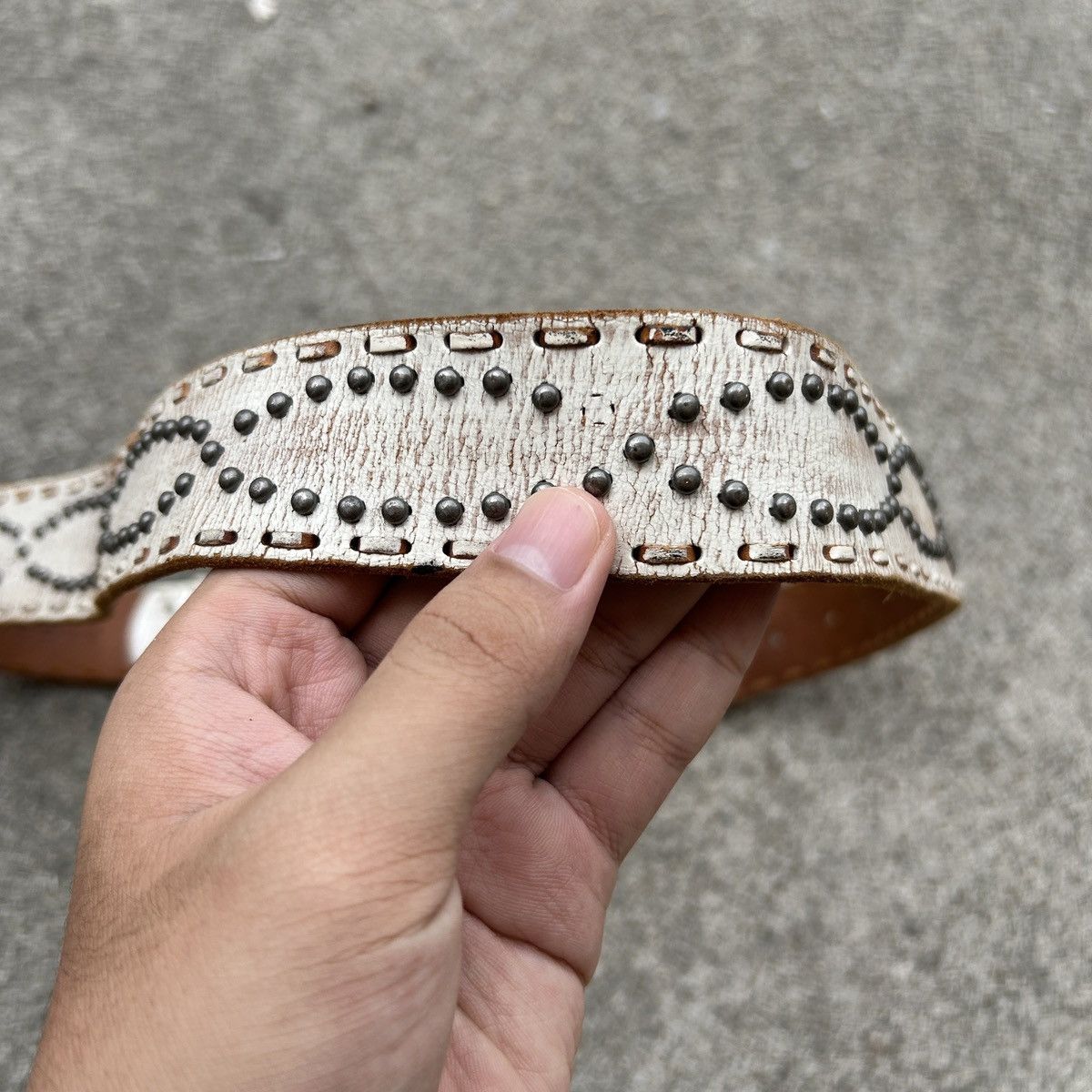 Vintage Vintage studded leather belt (Kapital Style) Size ONE SIZE - 13 Thumbnail
