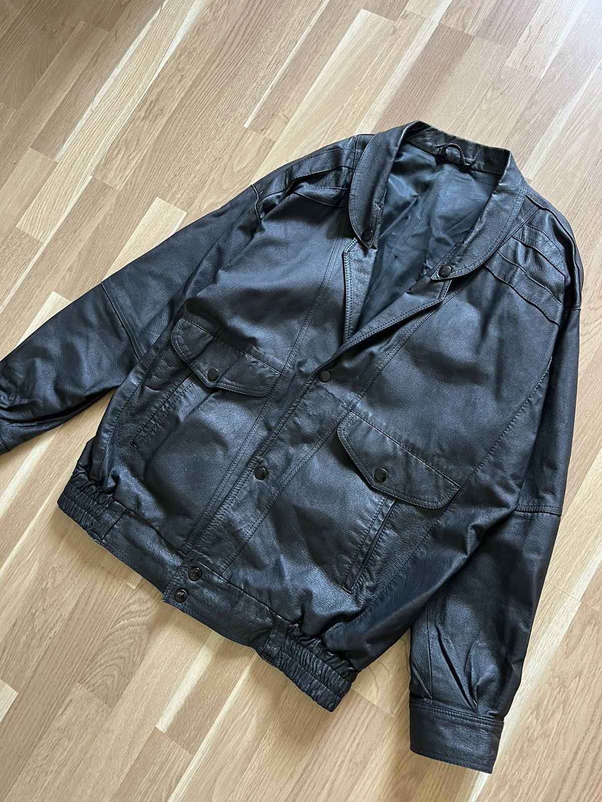 Vintage Vintage leather jacket bomber punk avant garde Size US L / EU 52-54 / 3 - 4 Thumbnail