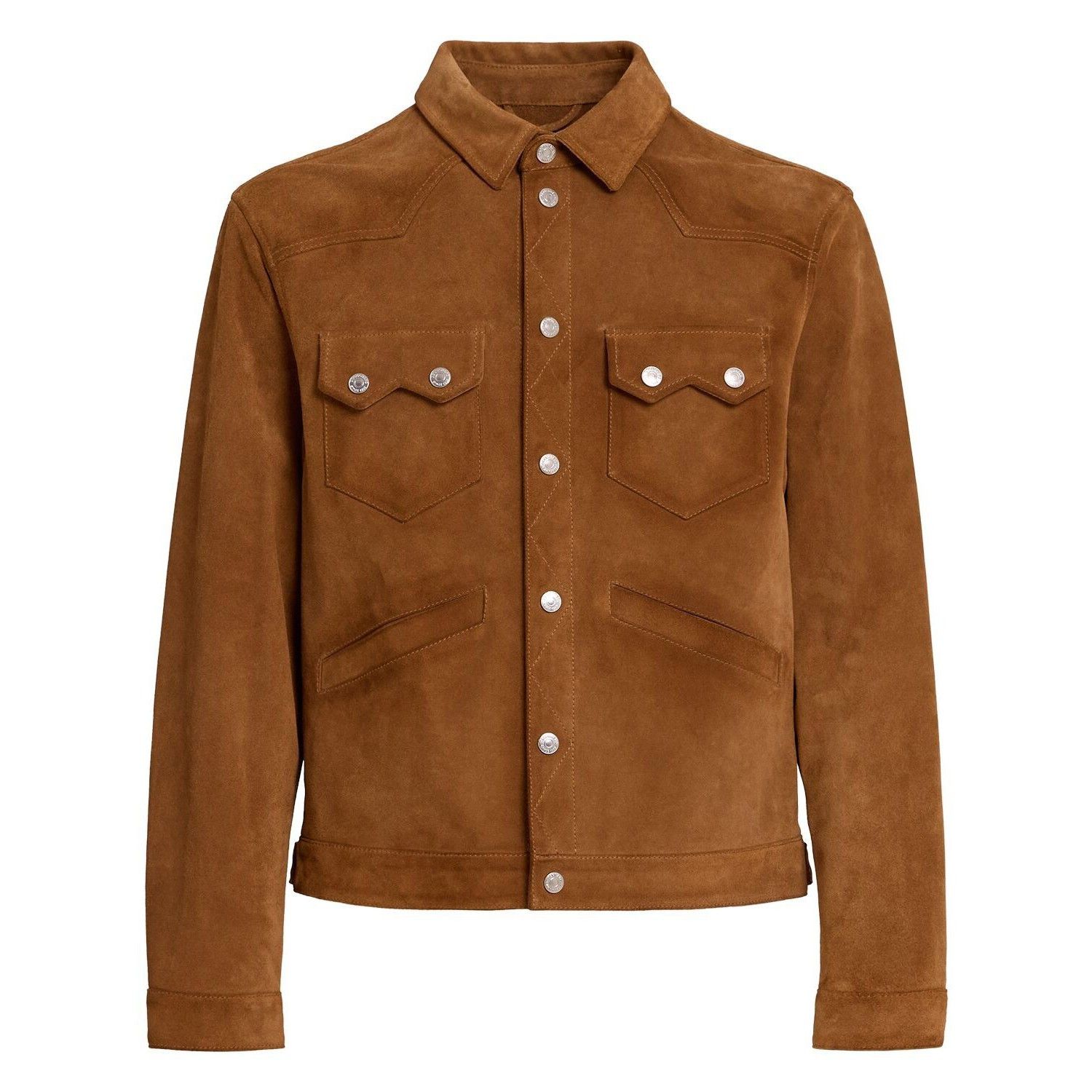 Dsquared2 DSQUARED2 Cognac Boxy Suede Shirt Jacket New & Authentic (Me Size US M / EU 48-50 / 2 - 1 Thumbnail