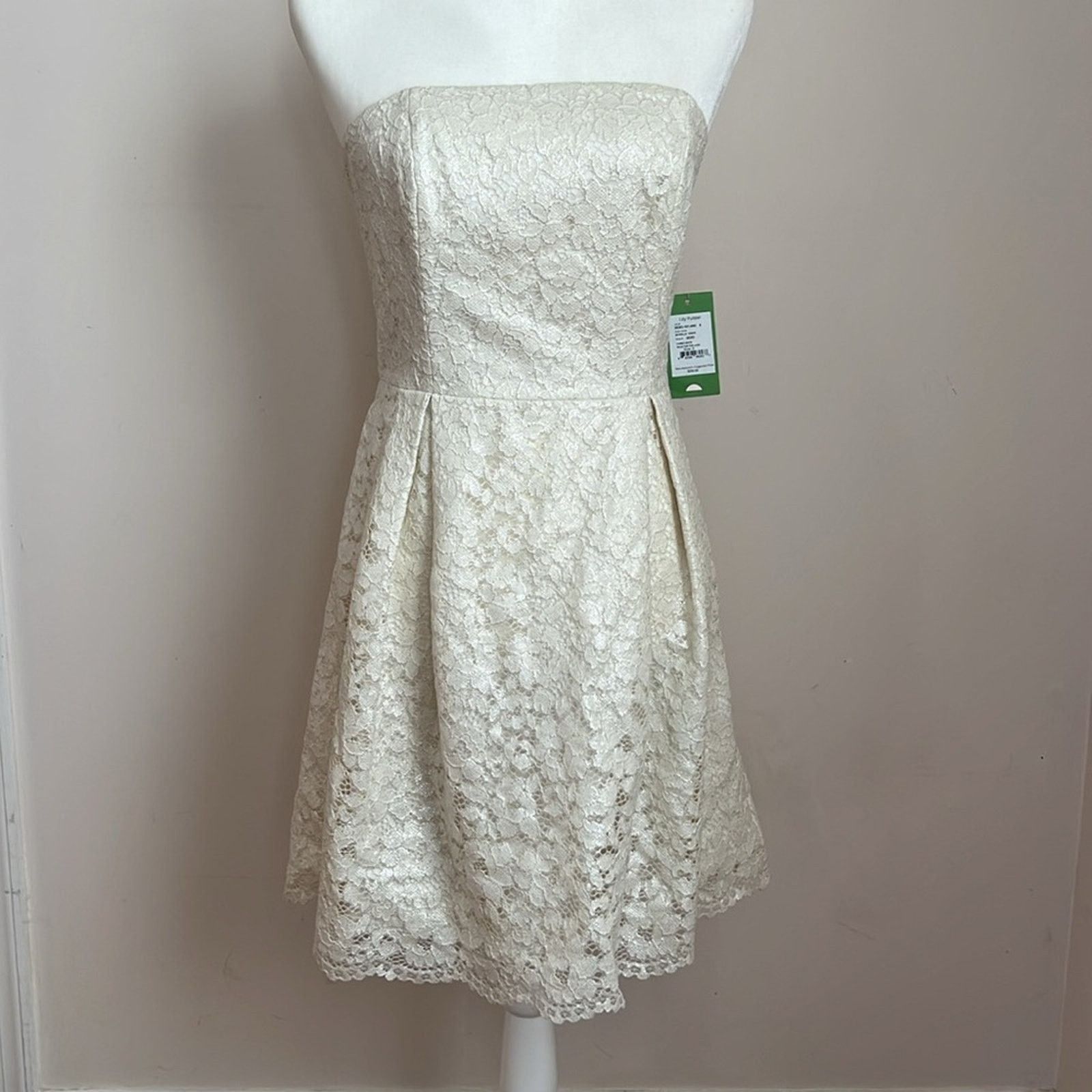 Lilly Pulitzer Lilly Pulitzer Marielle Cameo White Race For This Lace Dress Size M / US 6-8 / IT 42-44 - 4 Thumbnail