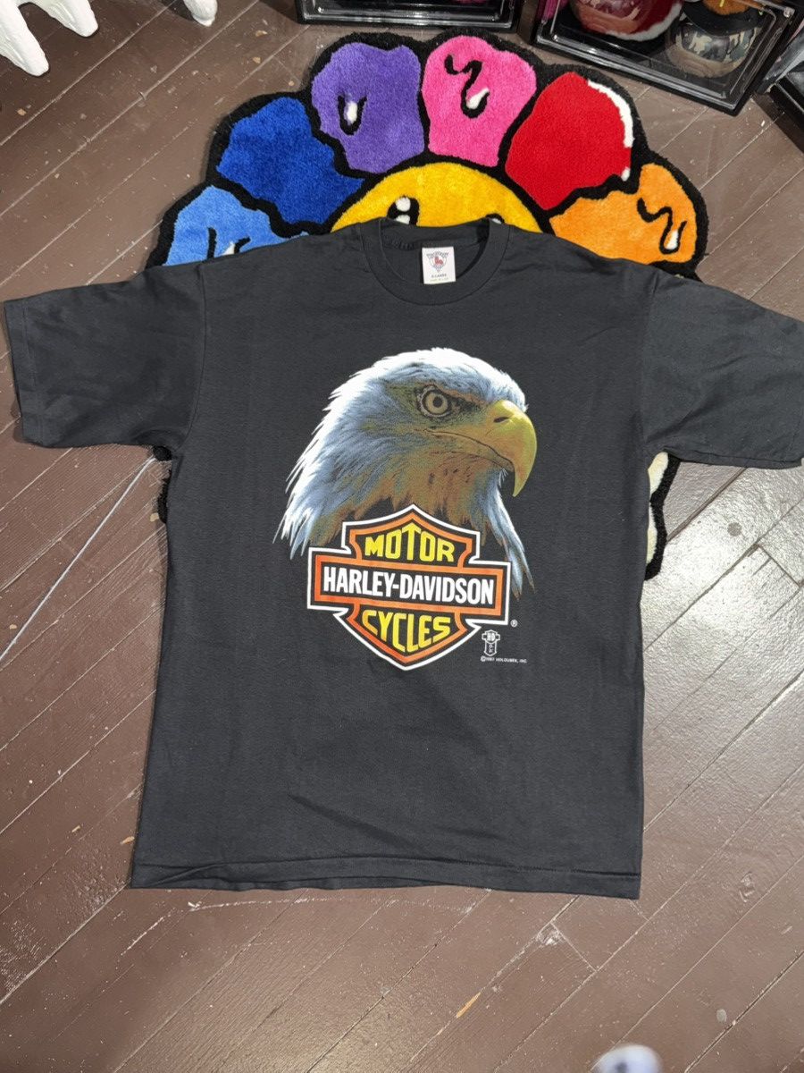 Harley Davidson Vintage 1987 Harley-Davidson Eagle T-Shirt Size US XL / EU 56 / 4 - 1 Thumbnail
