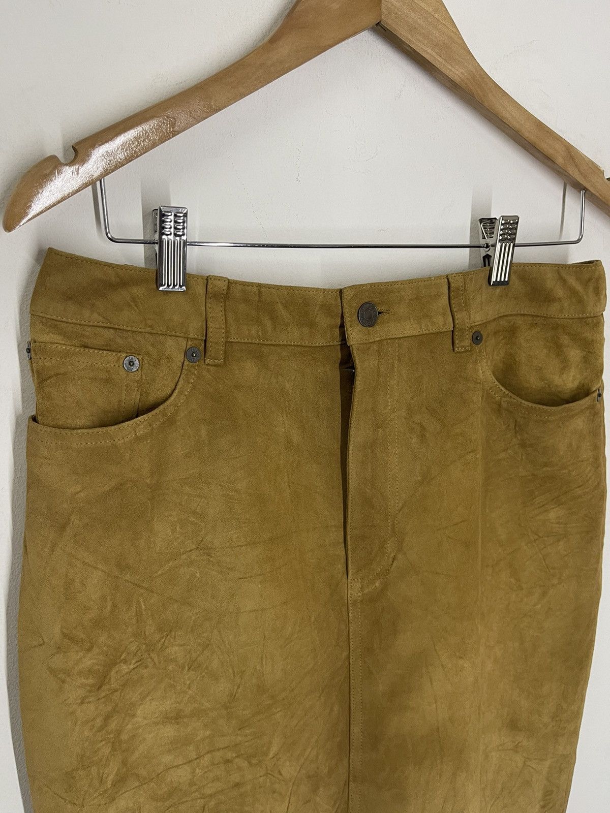 Polo Ralph Lauren × Ralph Lauren × Vintage VINTAGE RALPH LAUREN PRL SUEDE MIDI SKIRT Size 34" / US 12 / IT 48 - 3 Thumbnail