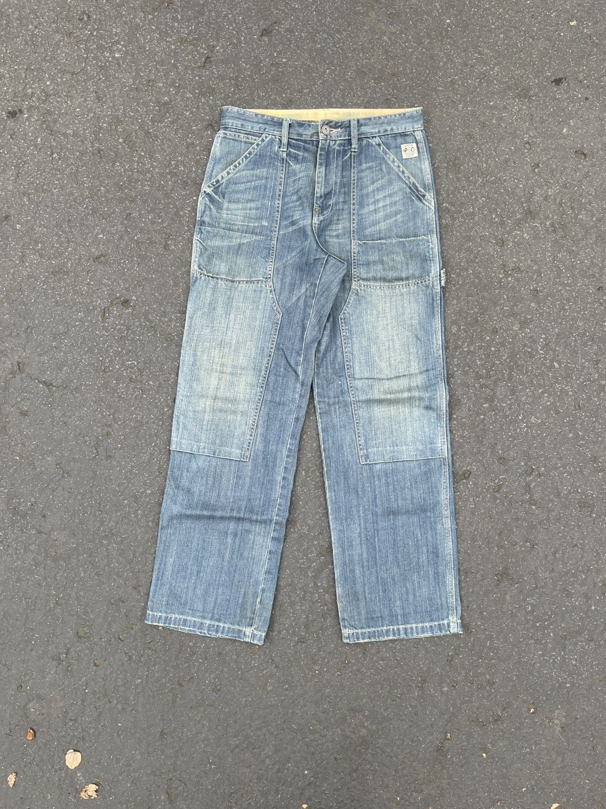 Japanese Brand Buckle back vintage double knee denim Size US 30 / EU 46 - 2 Thumbnail