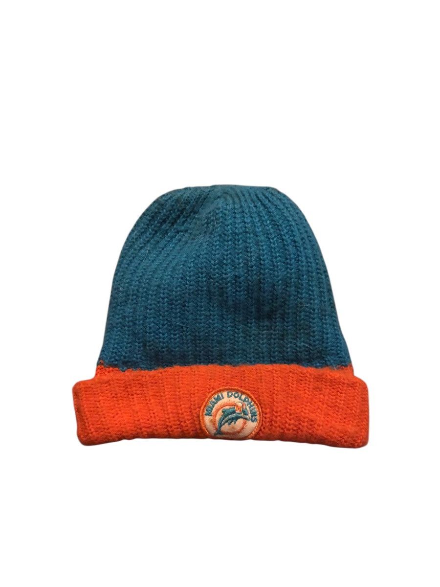 Vintage Vintage 70s Knit Miami Dolphins Beanie Size 26 - 1 Thumbnail