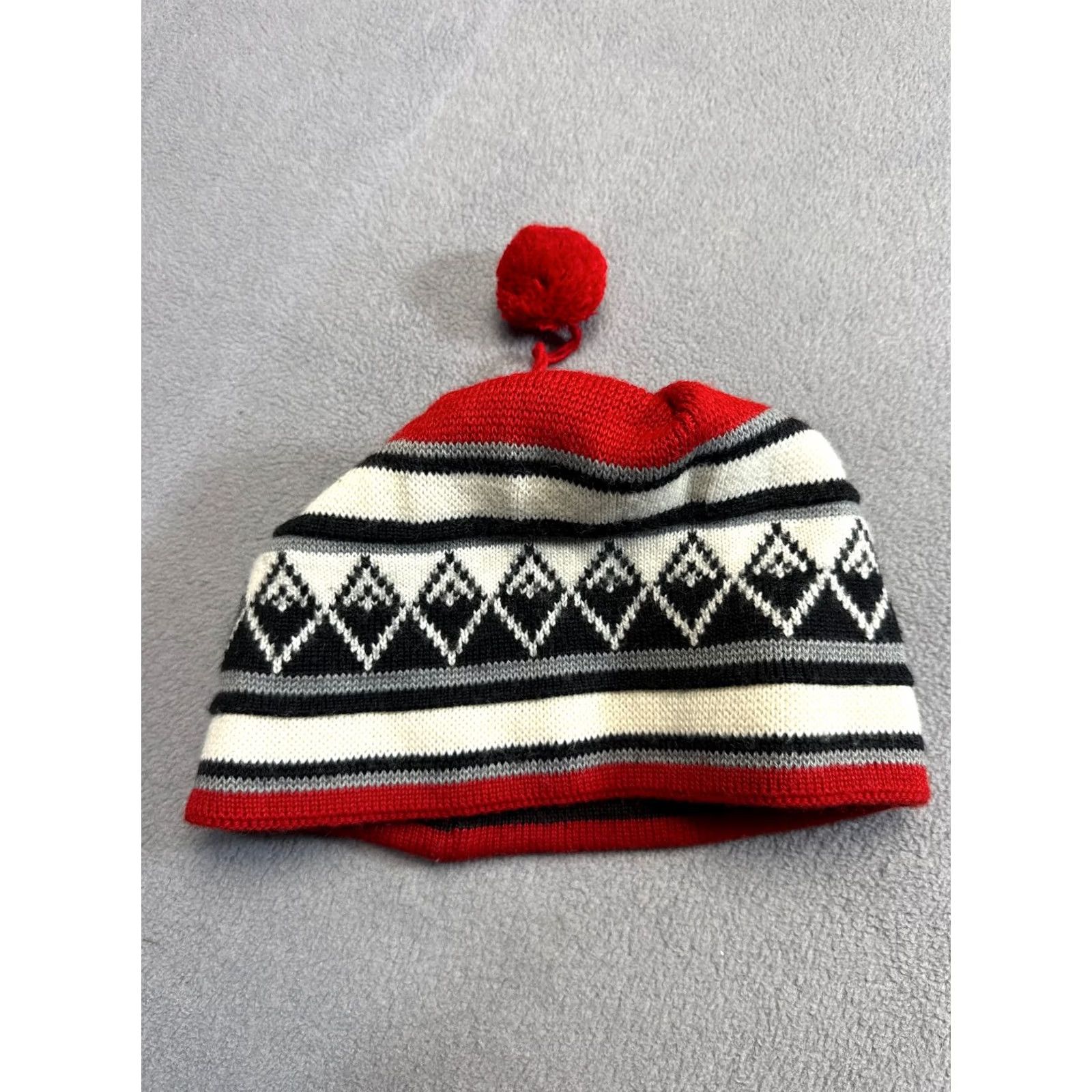 Vintage VINTAGE Eisbar Beanie Hat Unisex Adults One Size Red Wool Blend Size ONE SIZE - 2 Thumbnail