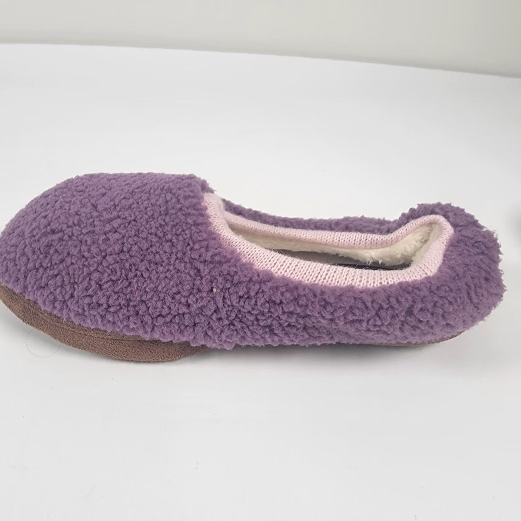 Lands' End Lands' End Womens Slipper Ballet Sherpa Fleece Purple - Size 11, Slip On, Round Toe, Cushioned, Lined, Suede Outsole, M Width, Comfort, Casual, Shoes Size L / US 10 / IT 46 - 7 Thumbnail