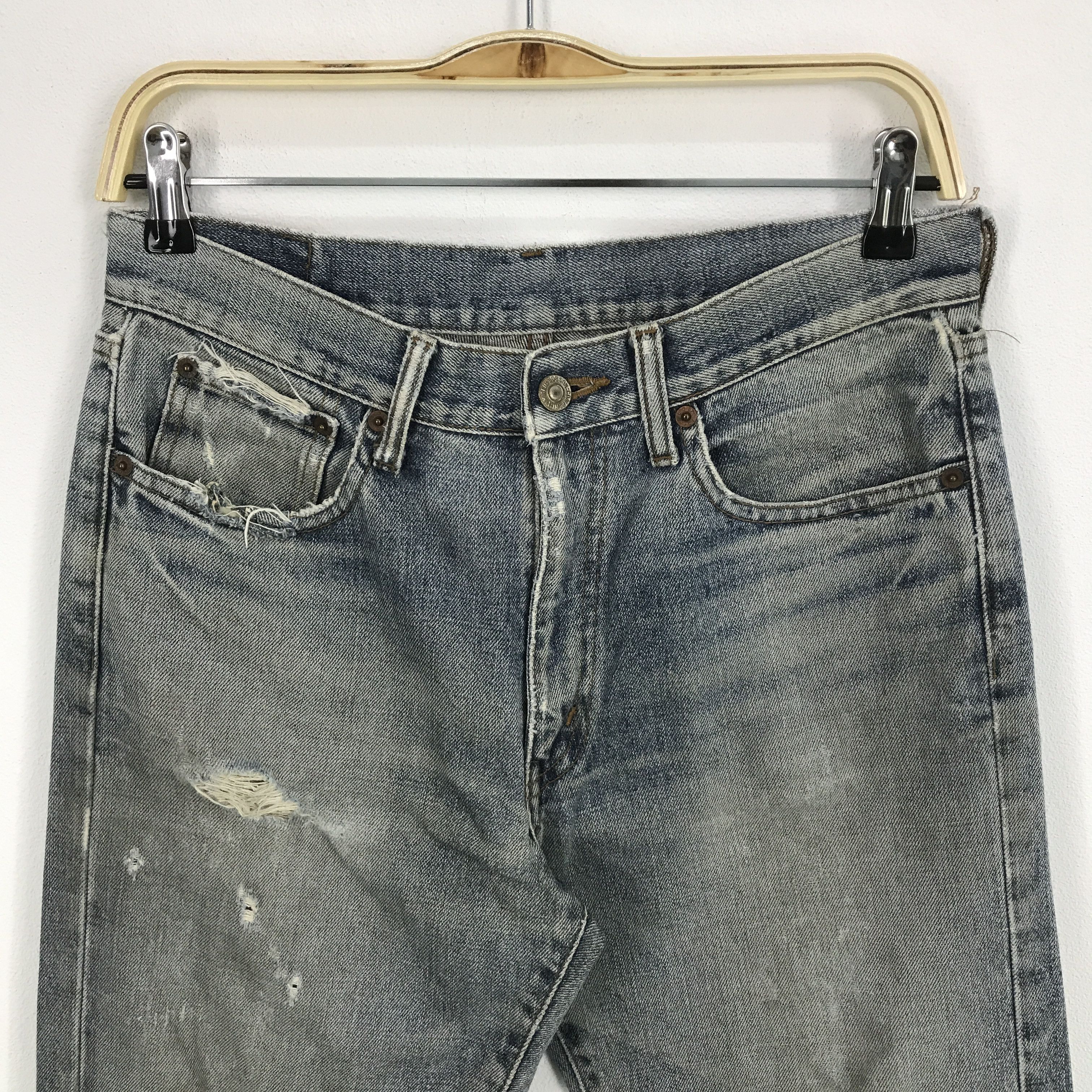 Japanese Brand bobson Brand Ripped Distressed Faded jean pants Size US 31 - 3 Thumbnail