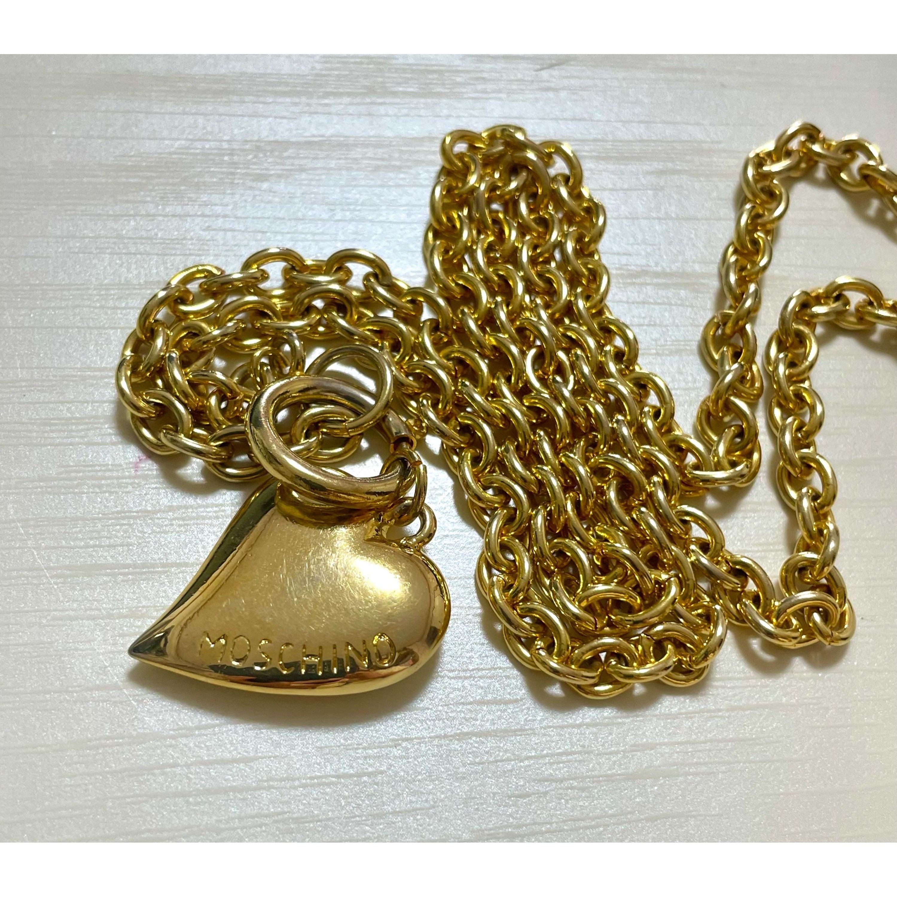 Moschino Vintage Moschino golden chain necklace with heart top Size ONE SIZE - 3 Thumbnail