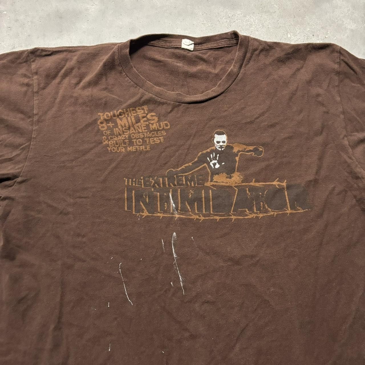 Japanese Brand × Vintage Crazy Vintage Y2K/2000s Faded Brown The Intimidator WWE Graphic Tee! Size US L / EU 52-54 / 3 - 2 Thumbnail