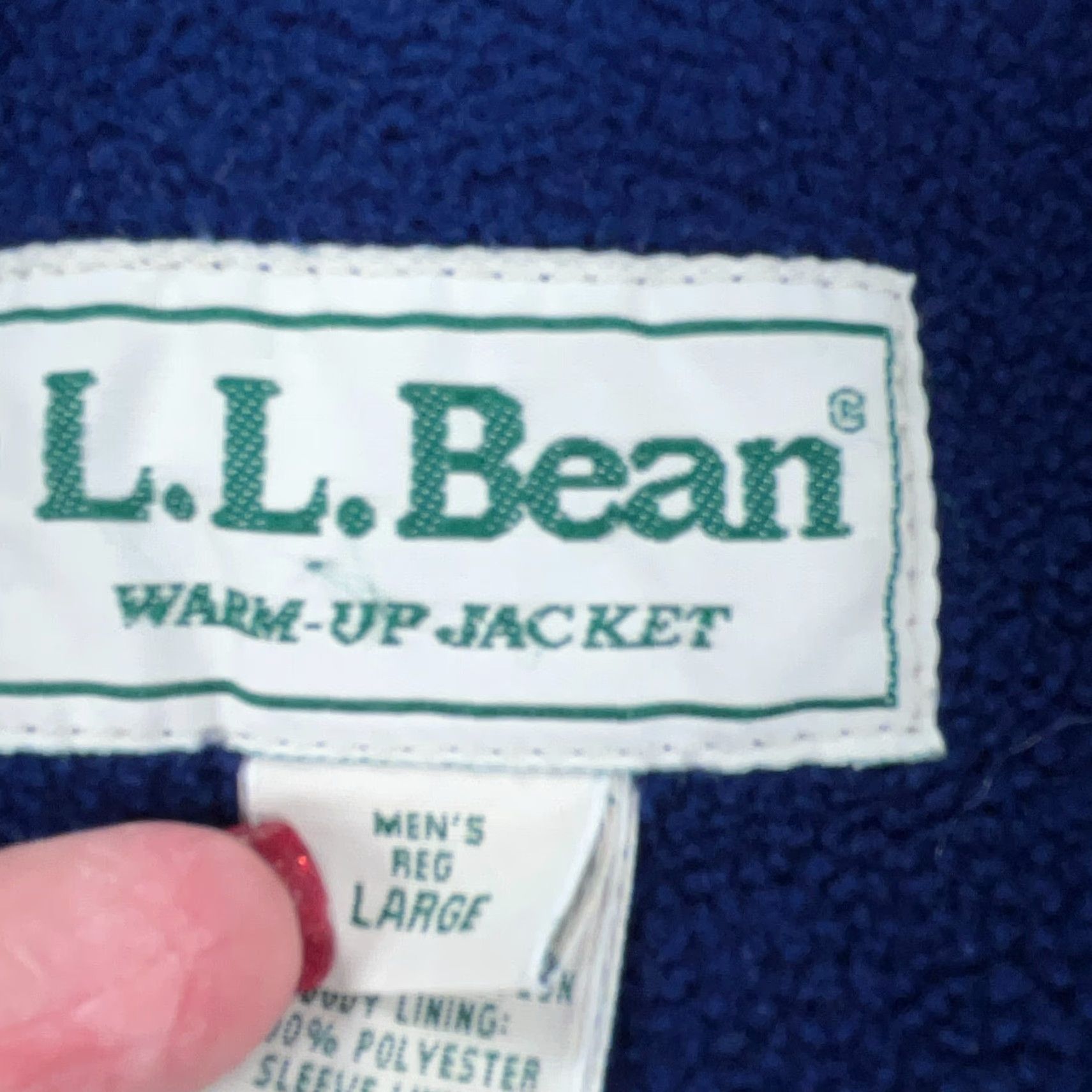 Vintage VINTAGE L.L. Bean Jacket Men Large Blue Bomber Coat Fleece Lined Wool? Size US L / EU 52-54 / 3 - 7 Thumbnail