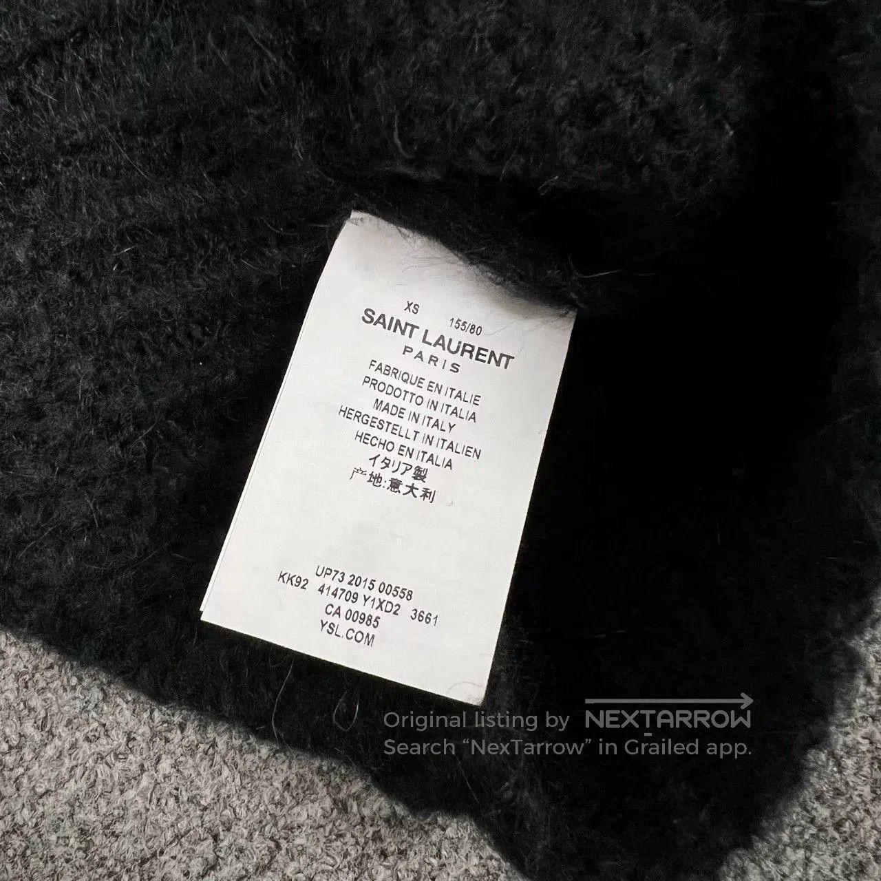 Saint Laurent Paris Saint Laurent Rainbow Sleeve Black Knit Cardigan XS. Size XS / US 0-2 / IT 36-38 - 5 Thumbnail