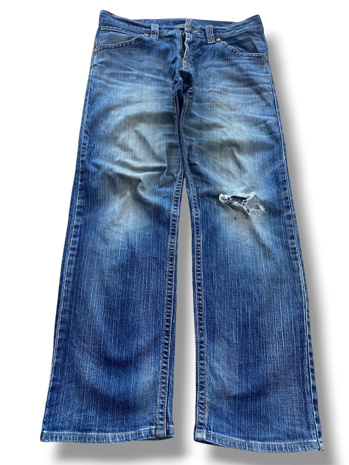 Edwin Edwin Blue Trip Whiskers Rippe Style Loose Jeans Size US 33 - 1 Thumbnail