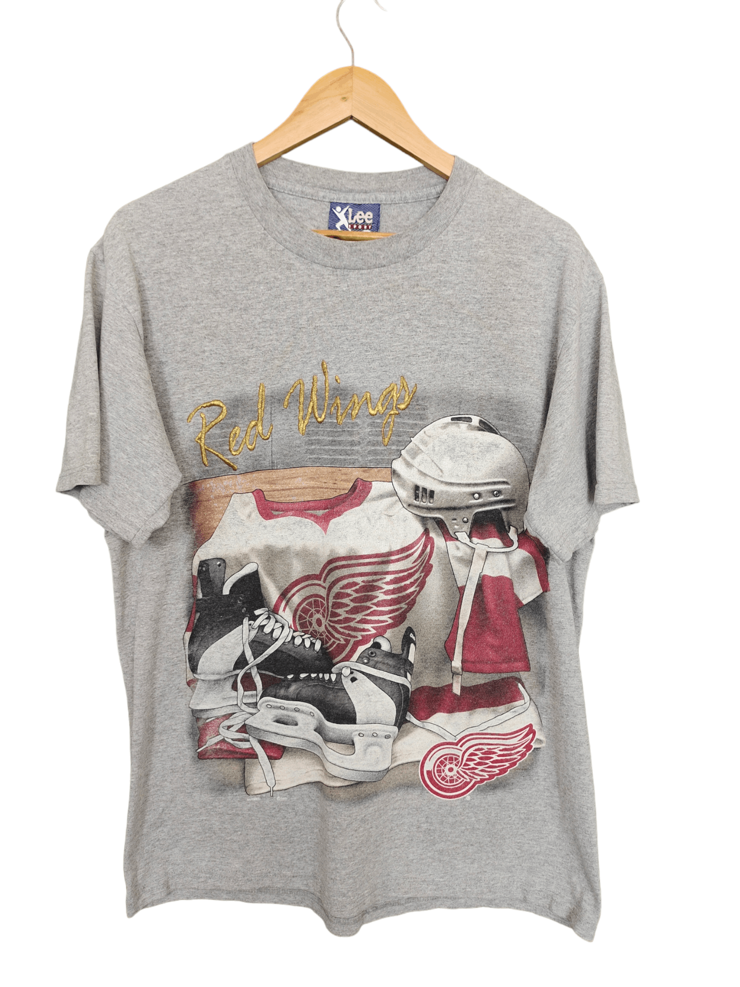 Red Wing Vintage 90s Detroit Red Wings Nhl Nutmeg Promo T Shirt Size US M / EU 48-50 / 2 - 1 Thumbnail