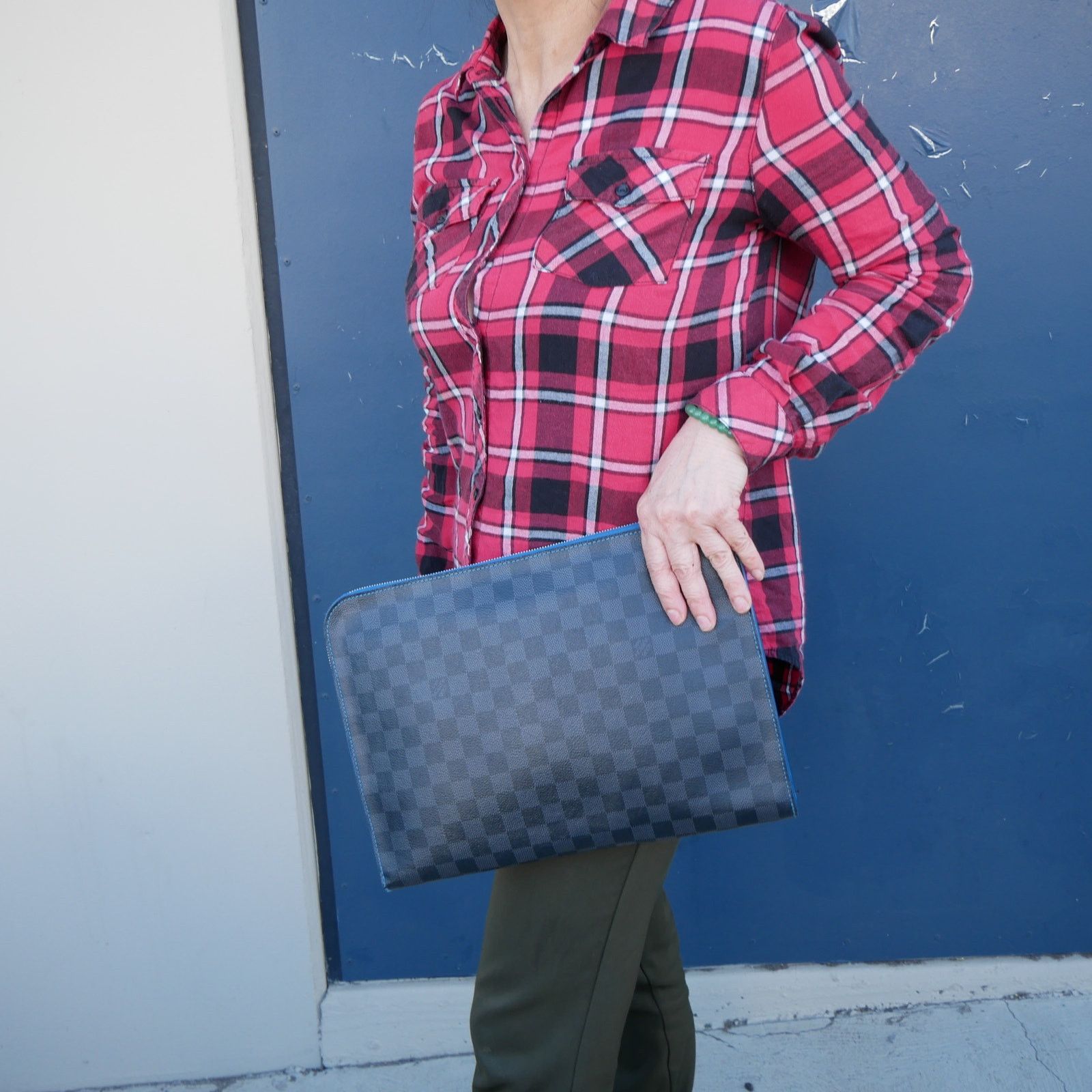 Louis Vuitton Louis Vuitton Damier Cobalt Pochette Jour GM Size ONE SIZE - 2 Thumbnail