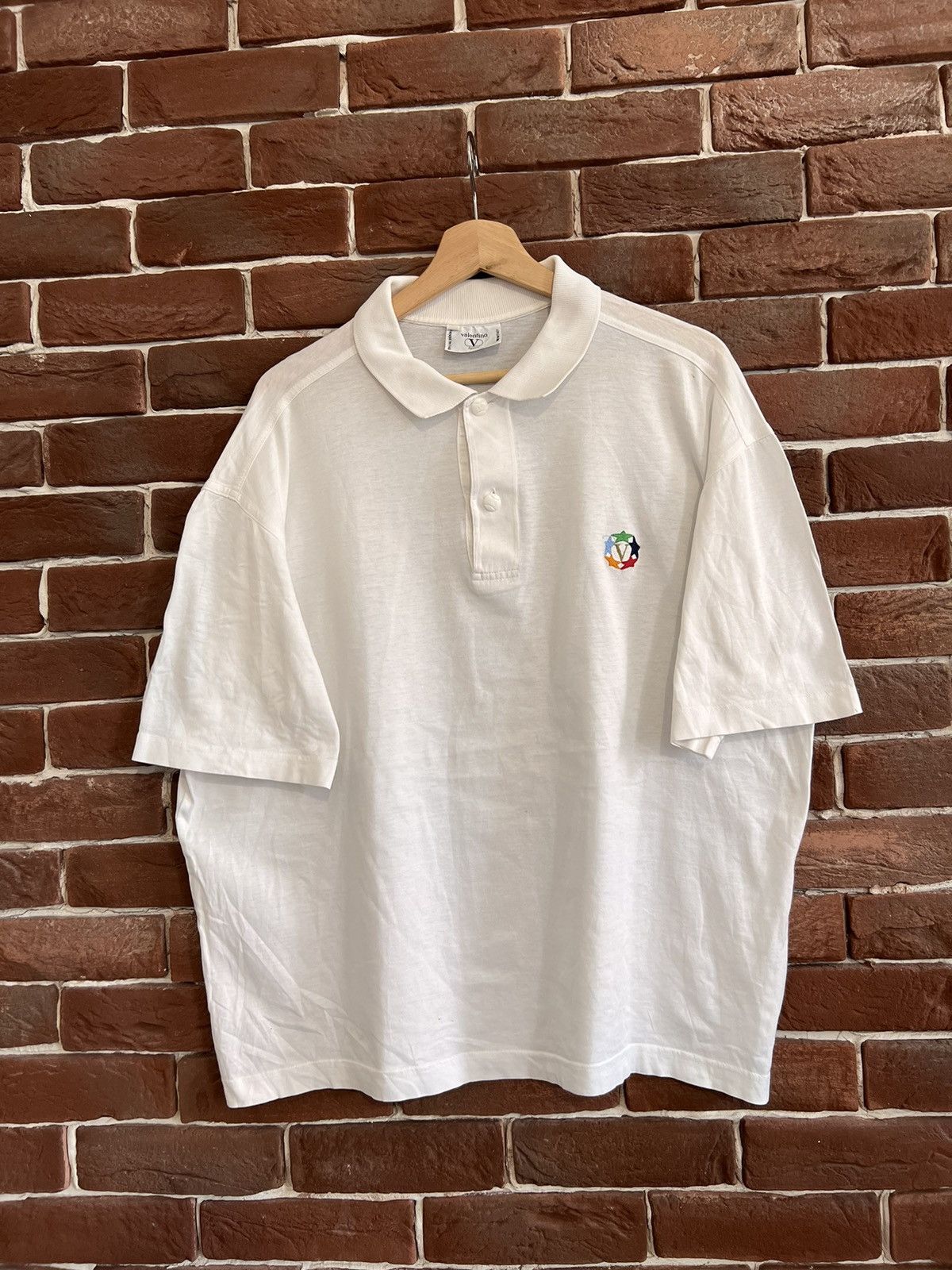 Valentino Valentino Sport 80s Logo Polo Shirt White XL designer Rare Size US XL / EU 56 / 4 - 1 Thumbnail