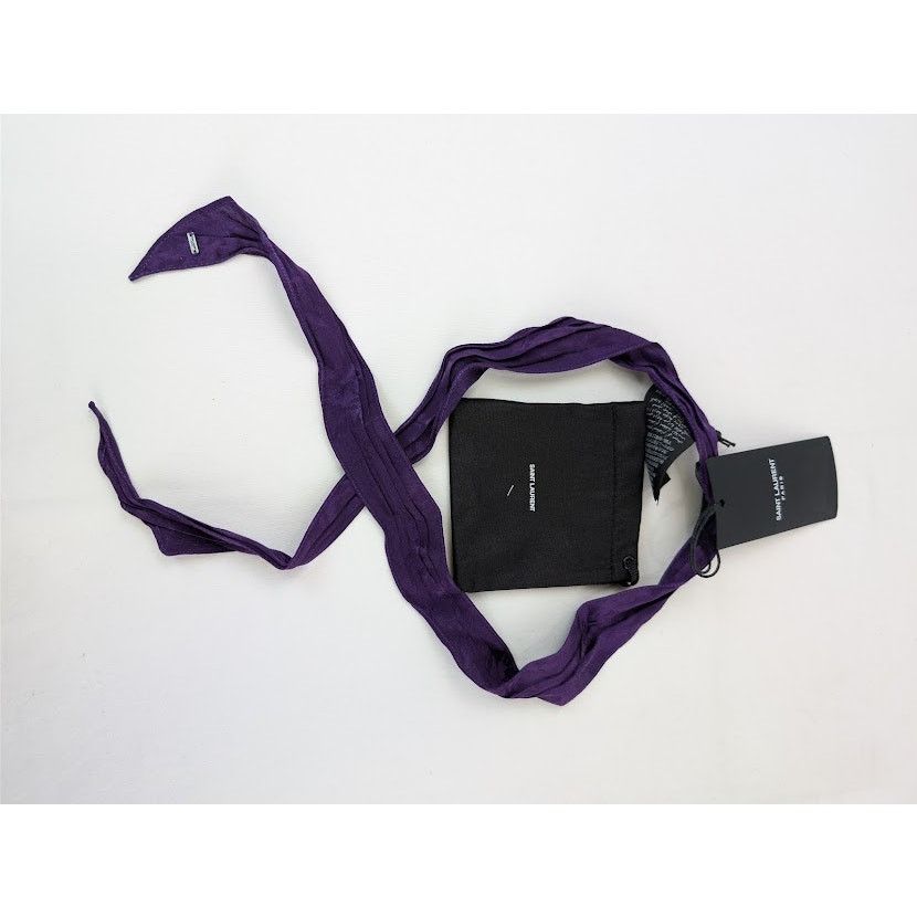 Saint Laurent Paris o1rshd1 Q:4 / Size: OS / Foulard Cravate Cour Scarf Purple Size ONE SIZE - 14 Thumbnail