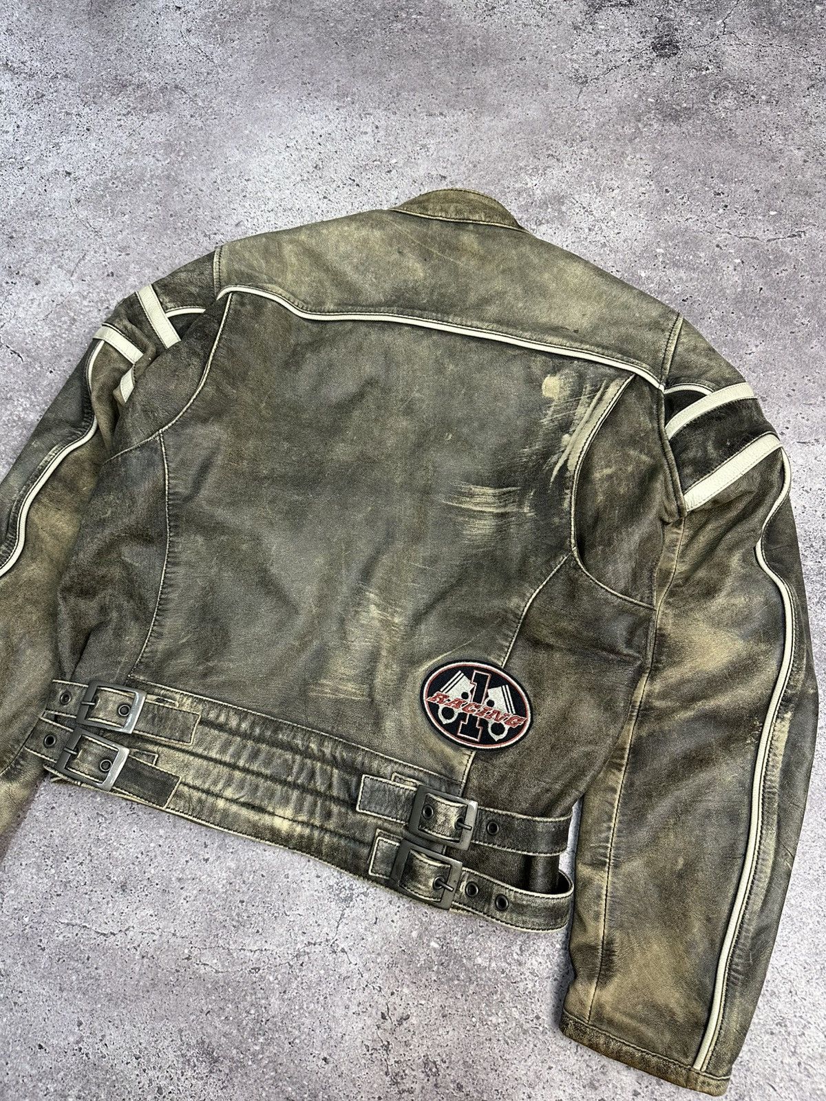If Six Was Nine Vintage Racing Leather Jacket Biker Spirit Motors Y2K Size US L / EU 52-54 / 3 - 20 Thumbnail