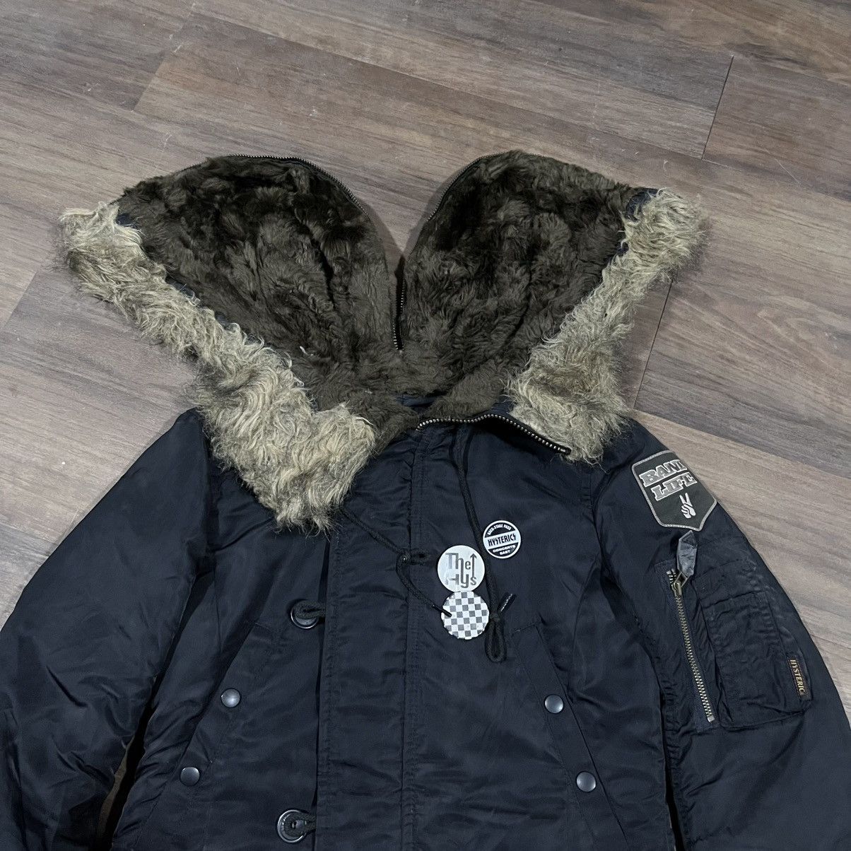 In The Attic 2000s Hysteric Glamour - N3B Fur Hoodie Jacket Size US M / EU 48-50 / 2 - 3 Thumbnail