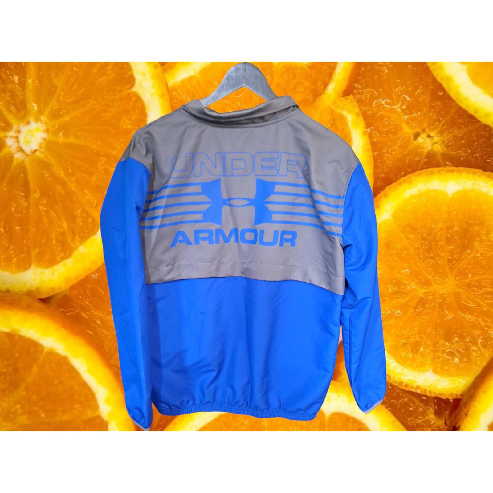 Under Armour Youth Under Armour Gray and Blue 1/4 Zip Jacket Size YXL Size ONE SIZE - 5 Thumbnail