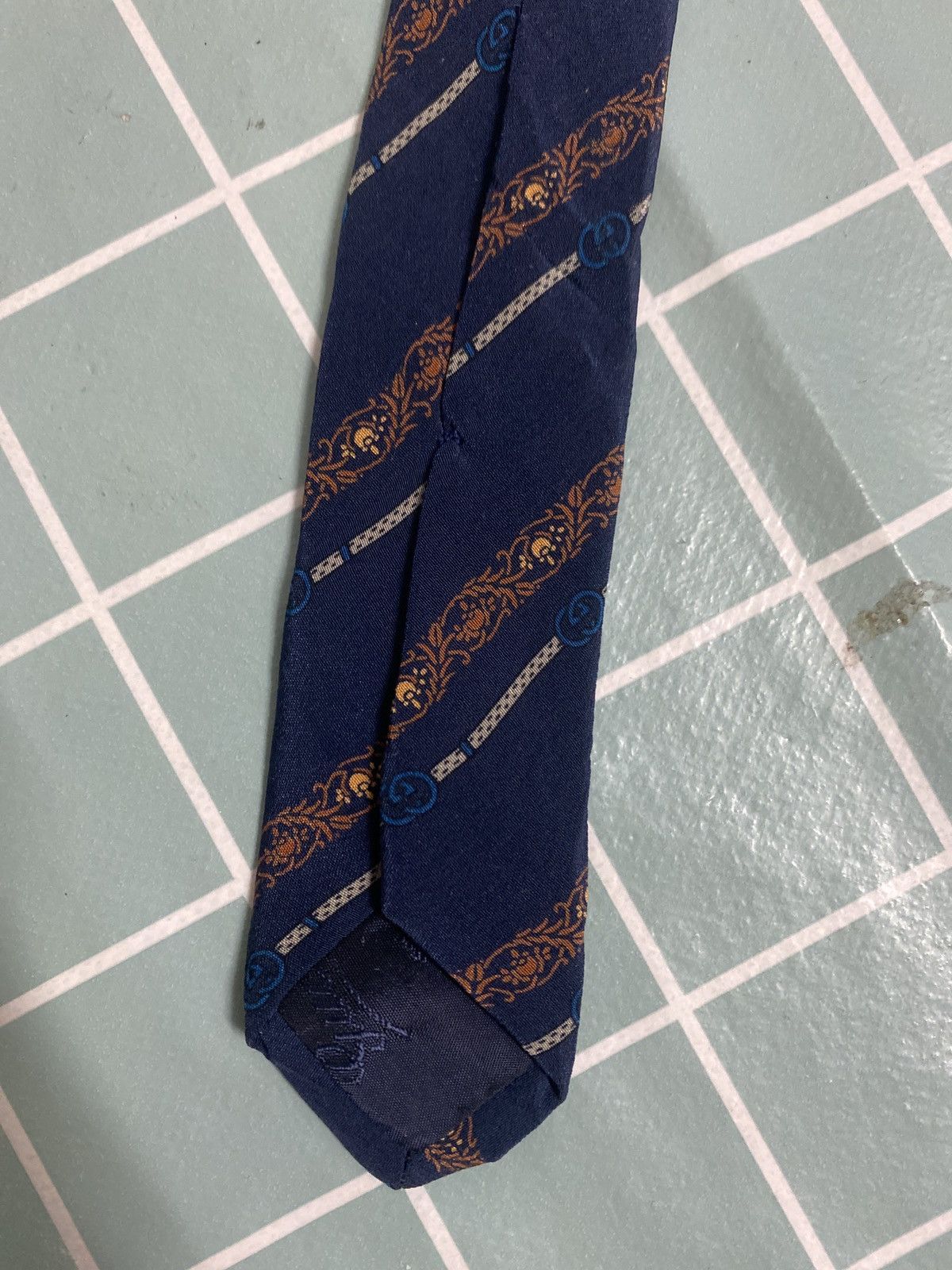 Gucci × Vintage Rare Vintage Tie Gucci Big Logo Size ONE SIZE - 4 Thumbnail
