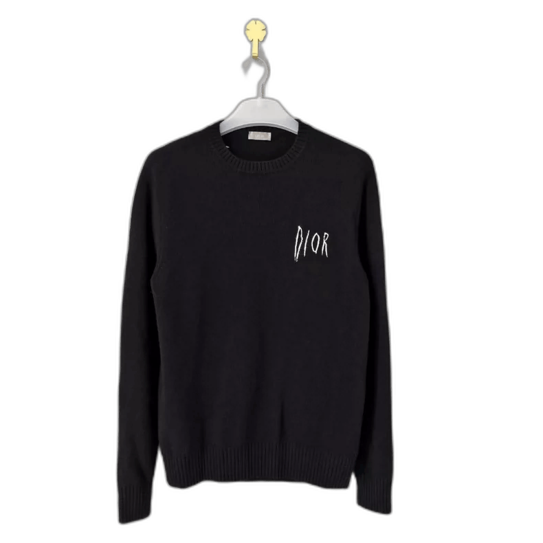 Balenciaga Dior Logo Embroidered Knit Sweater-yf Size US M / EU 48-50 / 2 - 1 Thumbnail