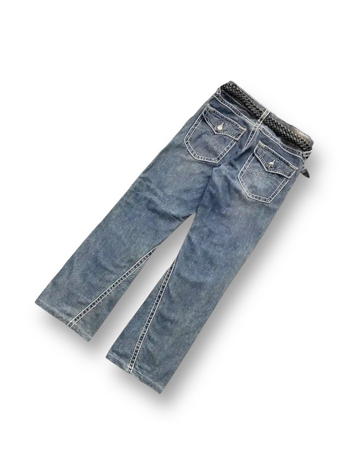 20471120 × GOSTAR DE FUGA × Hysteric Glamour Japan 291251 Heavy Stitched Flared Denim With Braided Belt Size US 32 / EU 48 - 10 Thumbnail