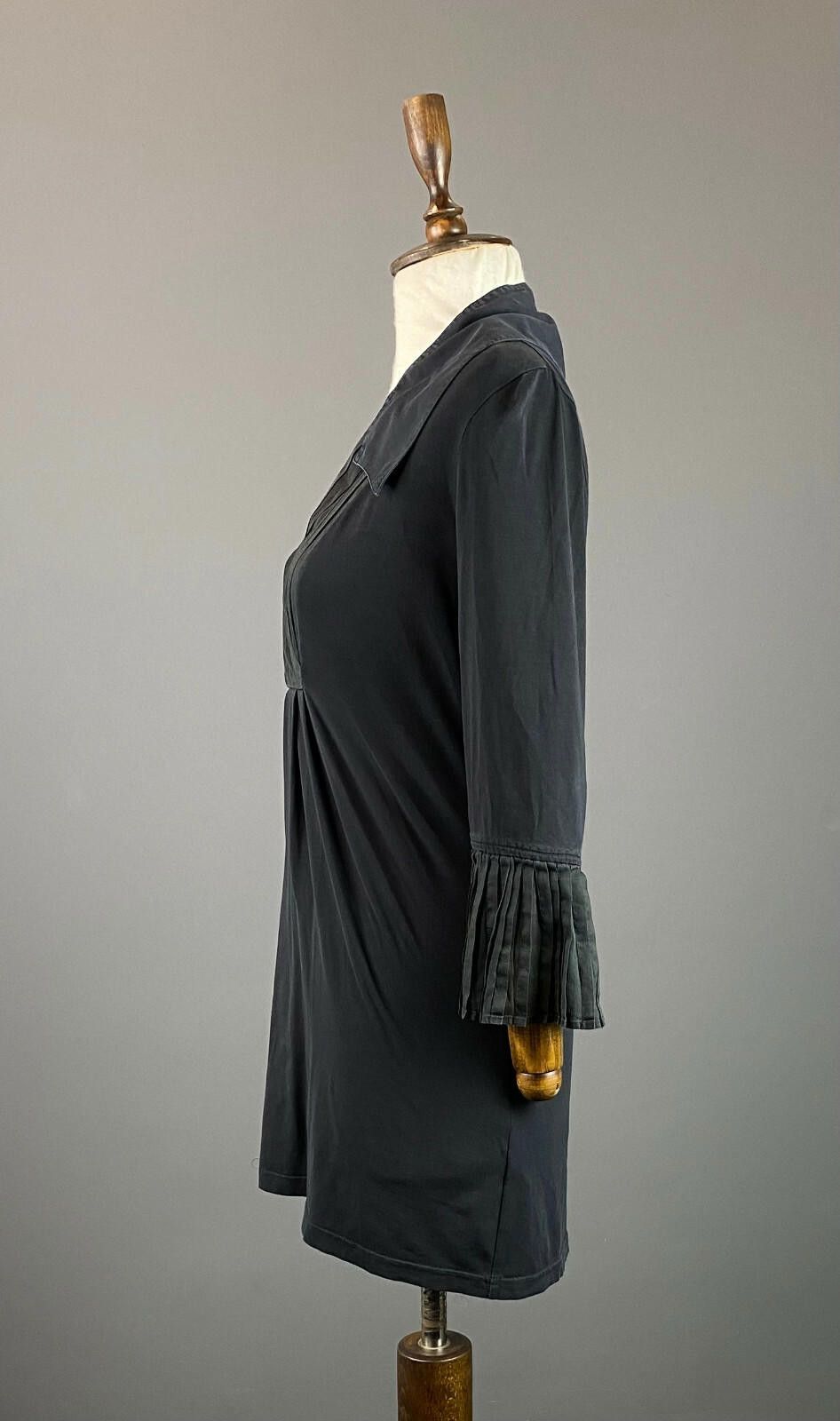 Designer Ladies Anne Fontaine Black V-Neck A-Line Dress Size 38 Size M / US 6-8 / IT 42-44 - 4 Thumbnail