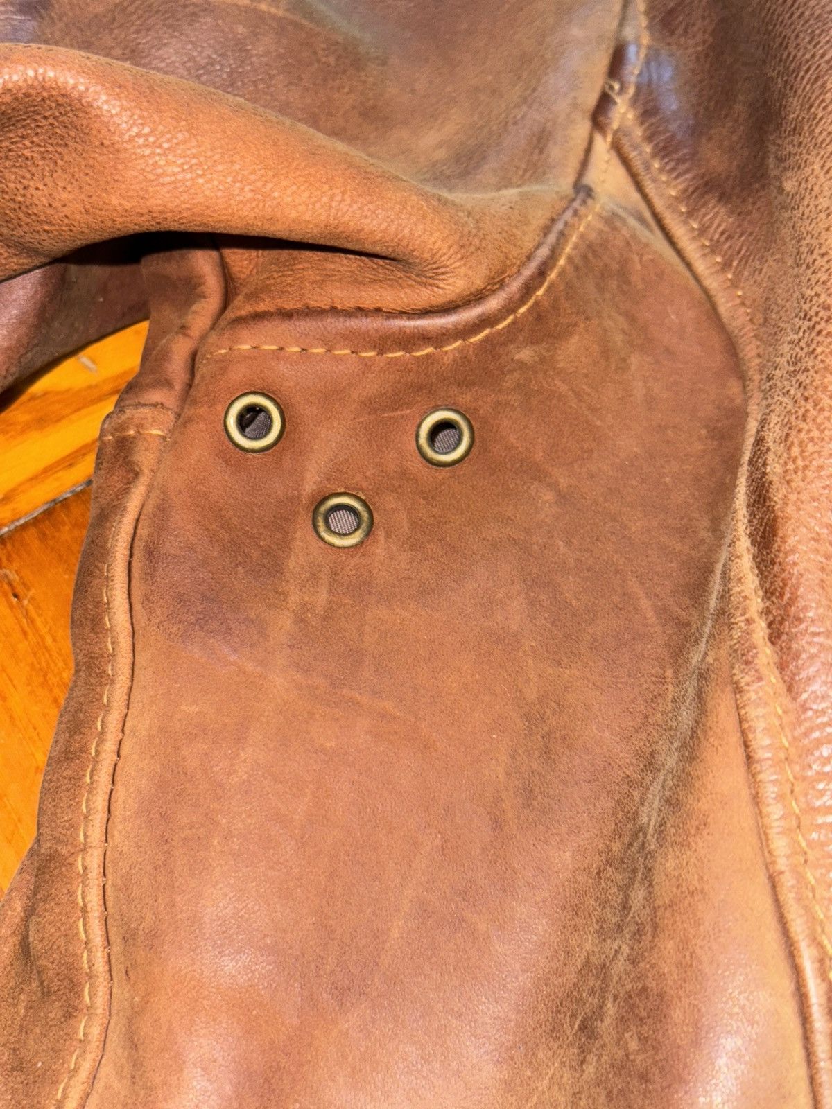 Schott Sunfaded brown leather Steerhide Schott mod. 133 highwayman Size US XXL / EU 58 / 5 - 17 Thumbnail