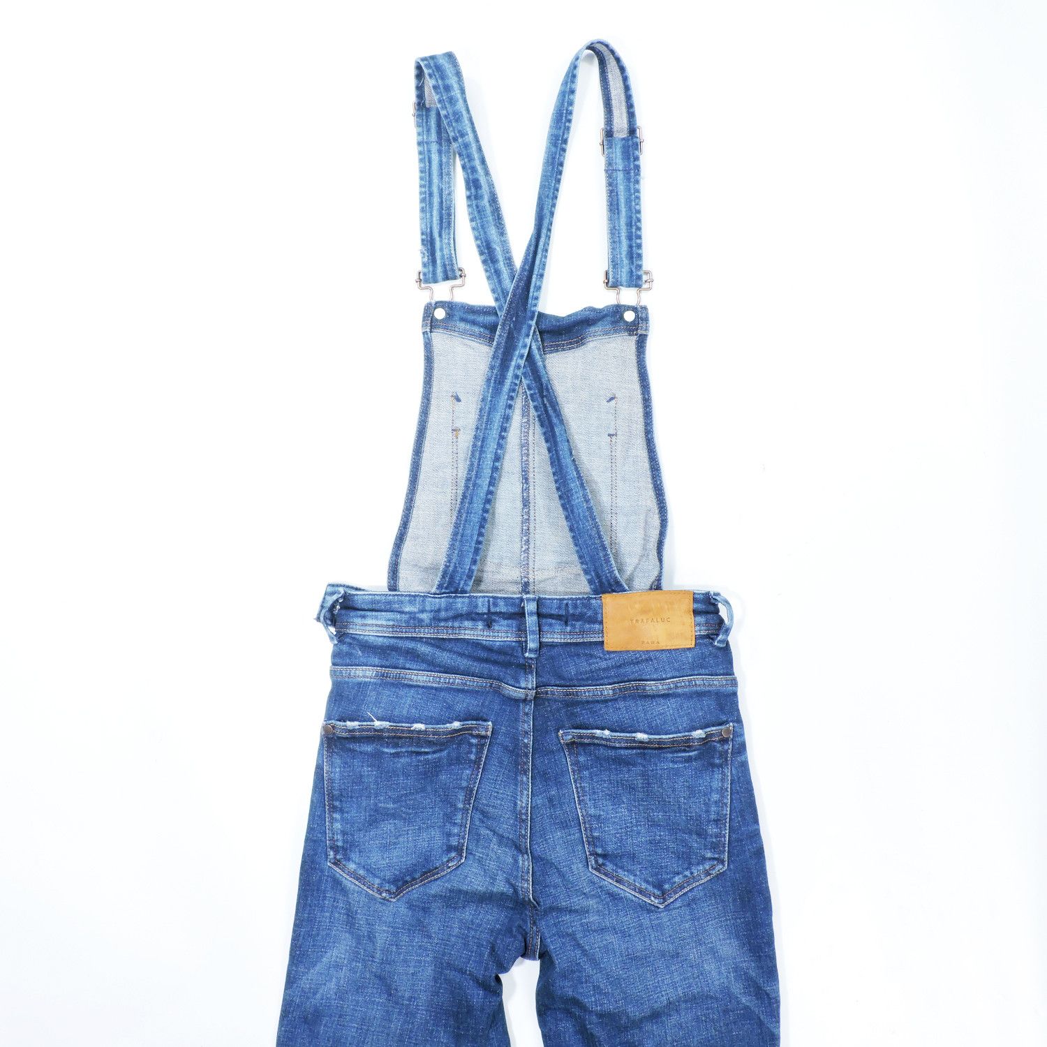 Zara ZARA TRAFALUC COLLECTION BIB OVERALLS DENIM LONG PANTS Size 24" / US 00 / IT 34 - 11 Thumbnail