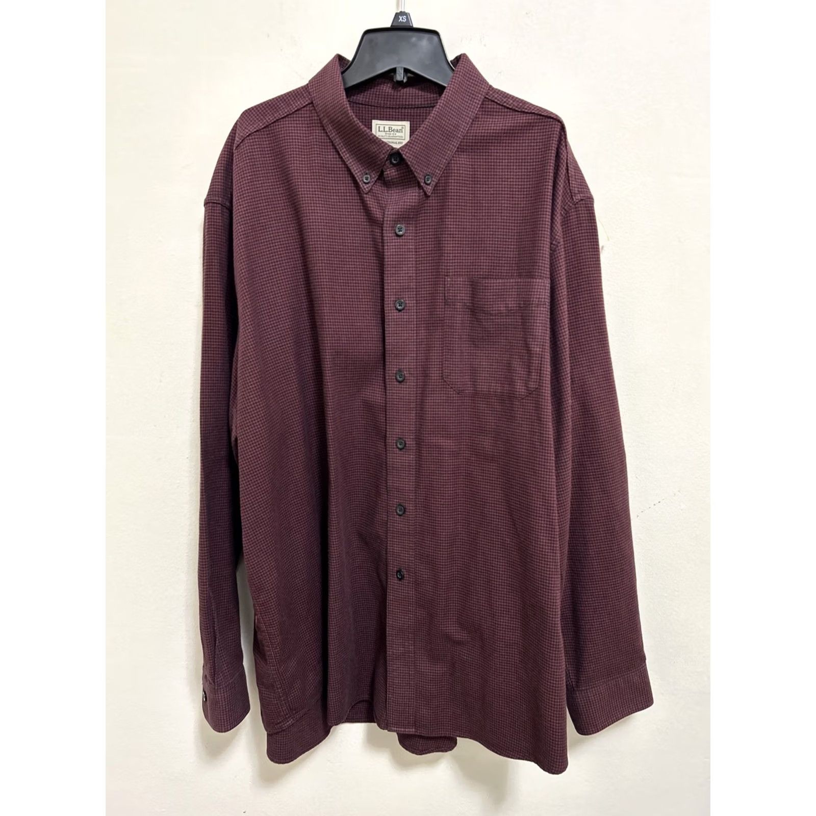 Vintage LL Bean Men's Wicked Good Flannel Shirt 2XL Red Burgundy Houndstooth Button-Down Collar Long Sleeve Pocketed Outdoor Classic Visible: LL Bean 298276 Size US XXL / EU 58 / 5 - 2 Thumbnail