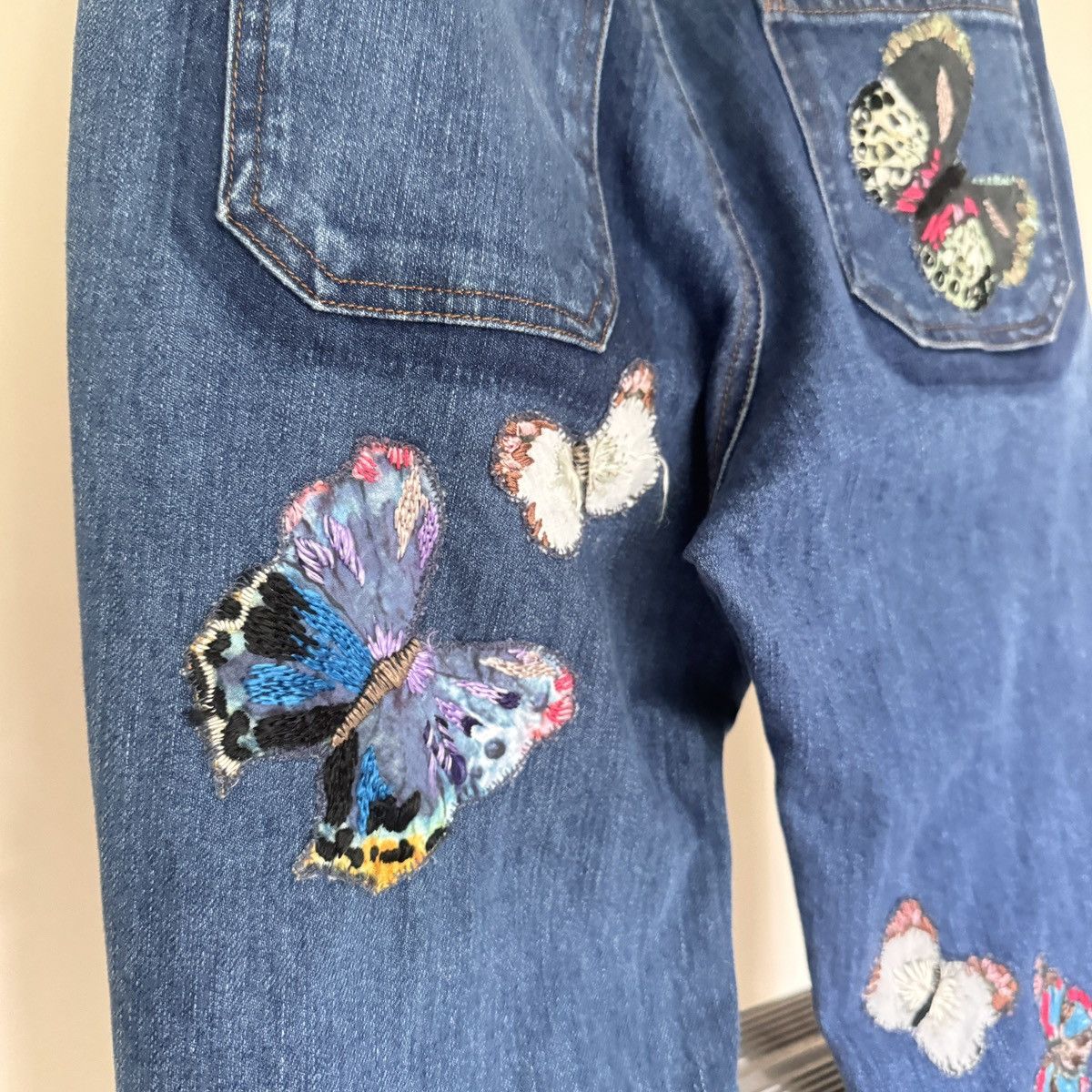 Valentino Valentino Butterfly Patches Flared Jeans Size 25" / US 0 / IT 36 - 15 Thumbnail