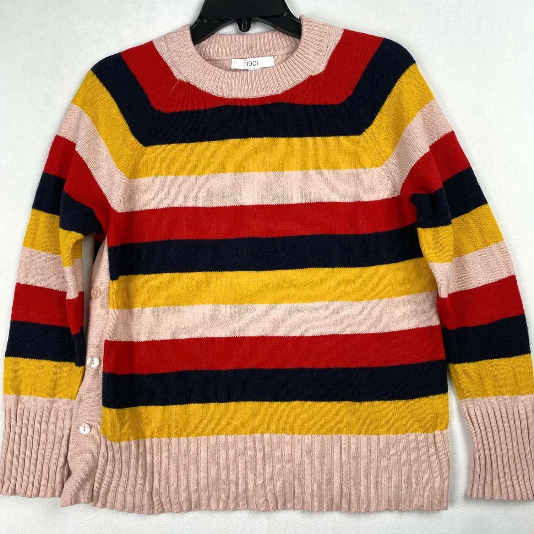 Nordstrom Nordstrom 1901 Women's Pullover Sweater Multicolor Striped Crew Neck Long Sleeve Size M Size M / US 6-8 / IT 42-44 - 2 Thumbnail