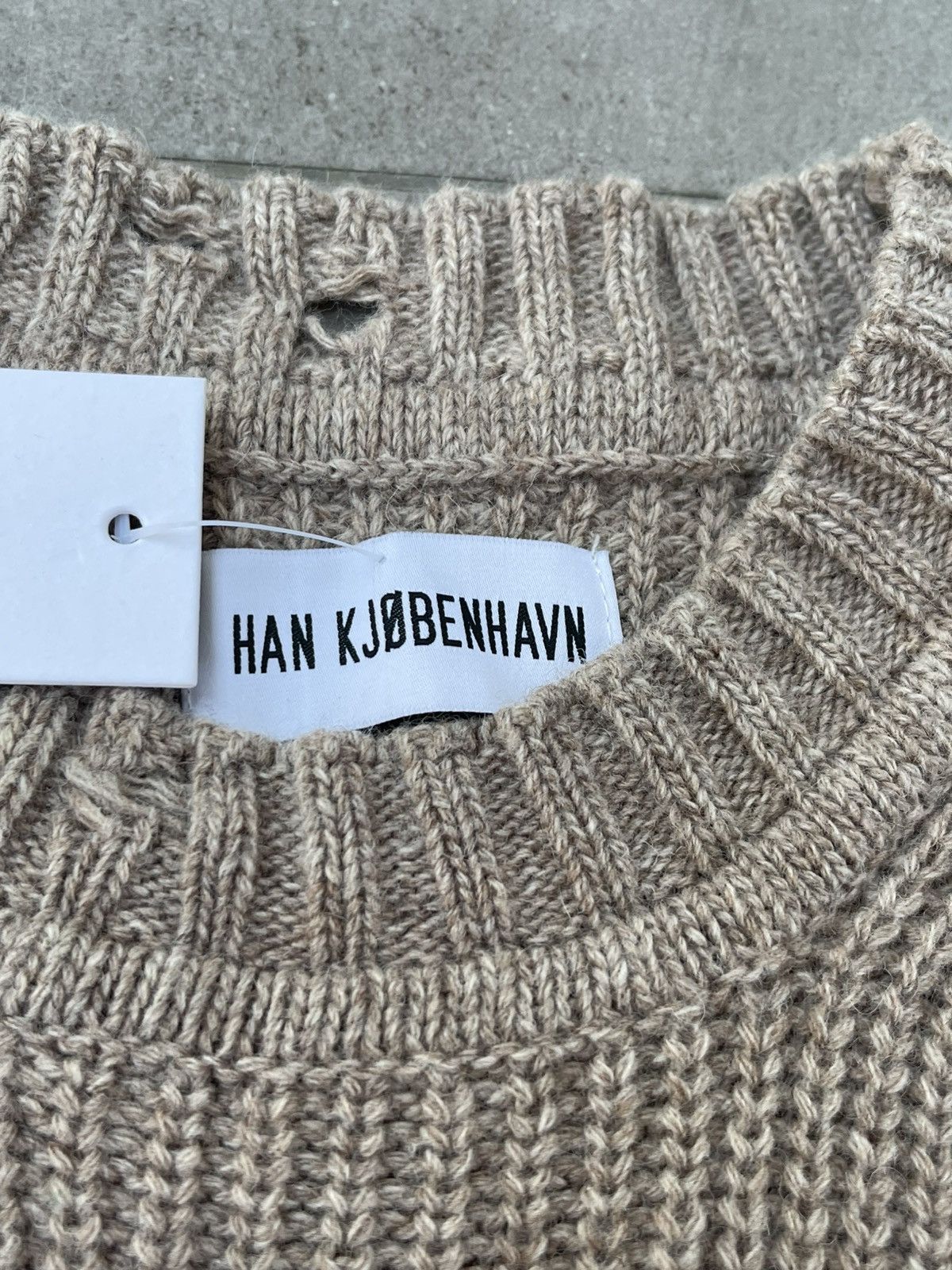 Han Kjobenhavn !DS! SS23 Han Kjobenhavn Distressed Knit Beige Vest Size US M / EU 48-50 / 2 - 17 Thumbnail