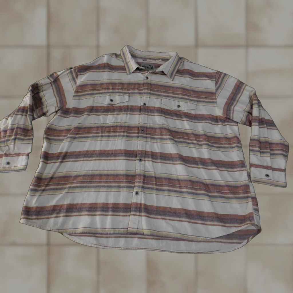 Levi's VINTAGE Levi's Shirt Mens 3XL Loose Fit Striped Ivory Button-Down Long Sleeve" Size US XXL / EU 58 / 5 - 1 Thumbnail