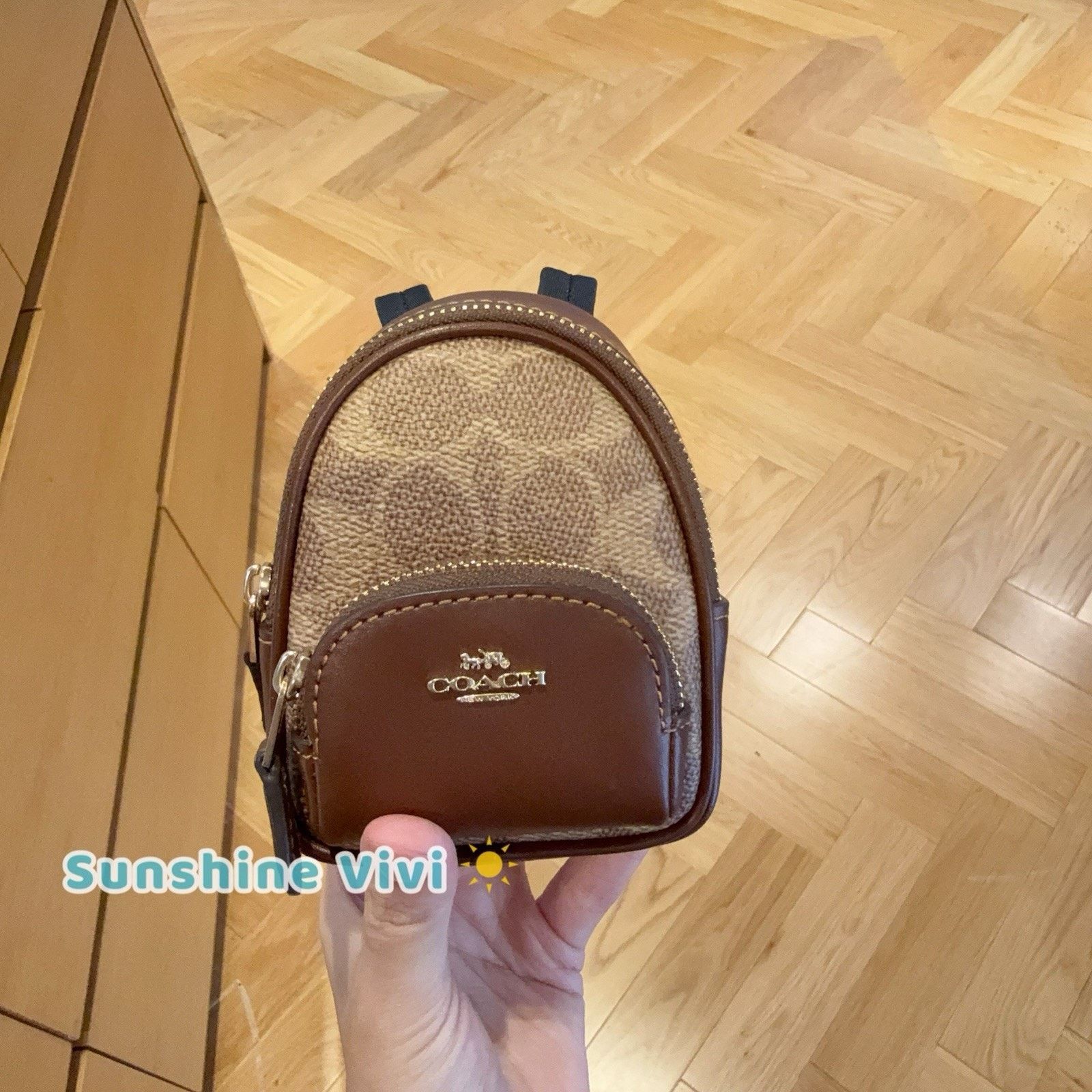 Coach NWT COACH CX066 Mini Court Backpack Bag Charm Leather Brown Size ONE SIZE - 1 Thumbnail